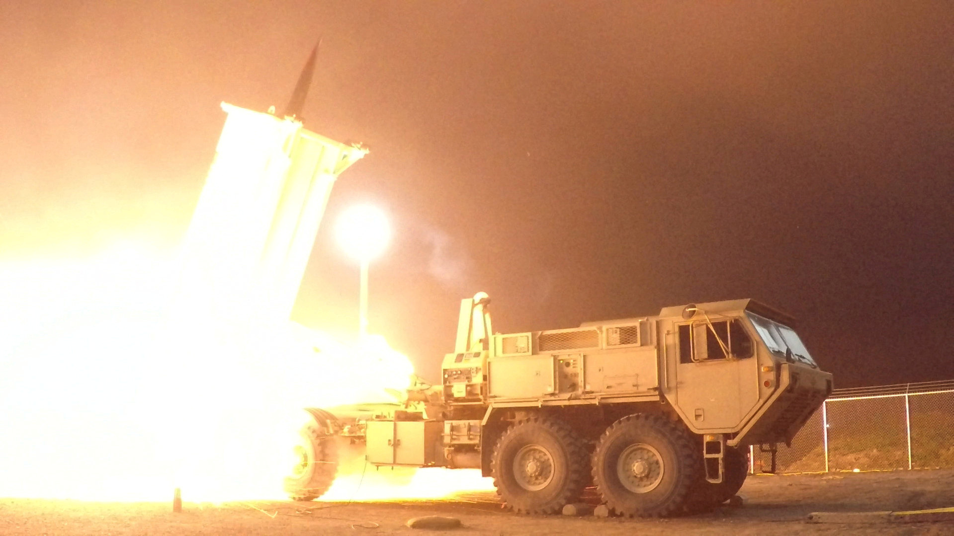 A THAAD interceptor is launched from the Pacific Spaceport Complex Alaska in Kodiak Alaska