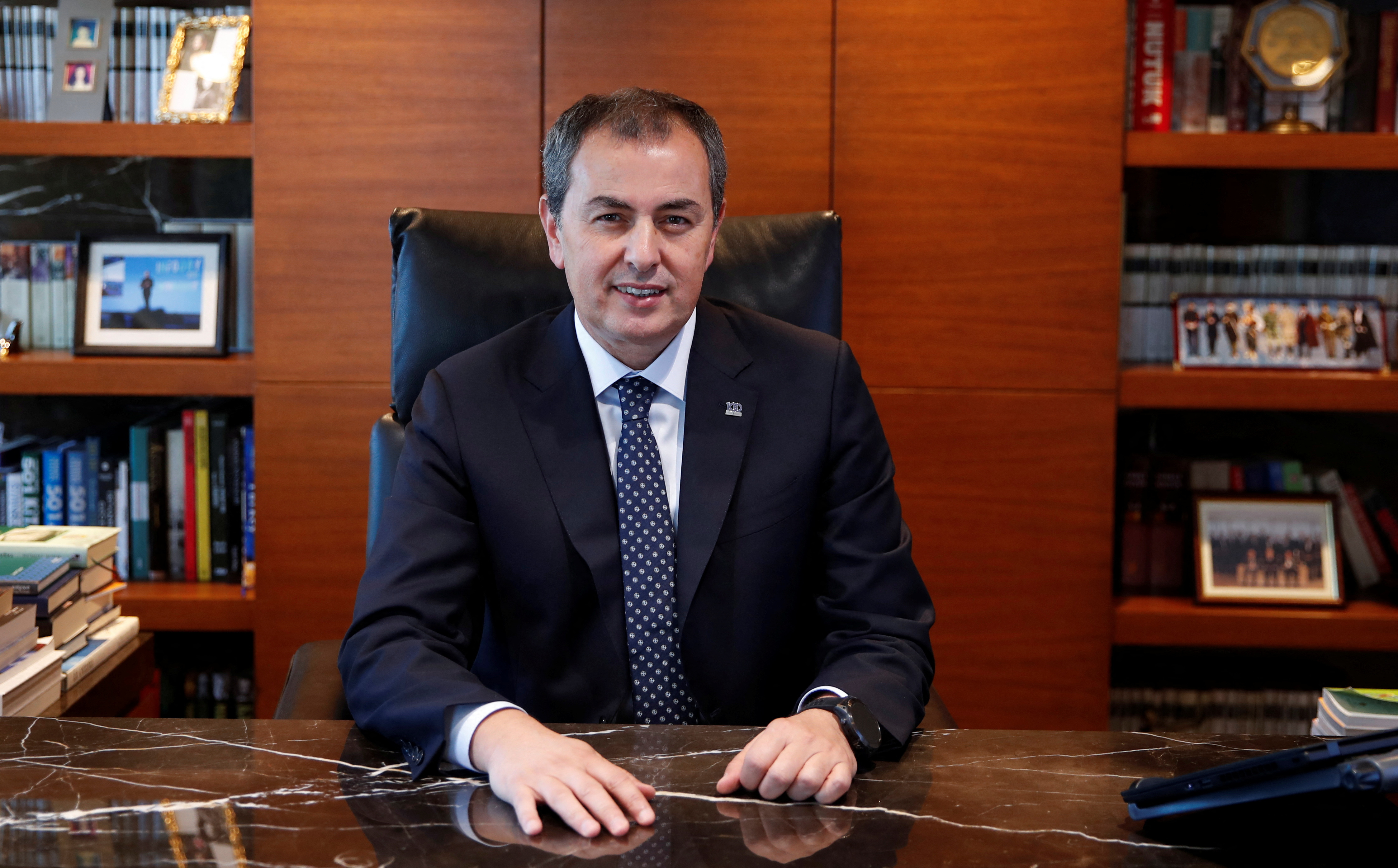 Turkey's Isbank CEO Hakan Aran poses during an interview with Reuters in Istanbul