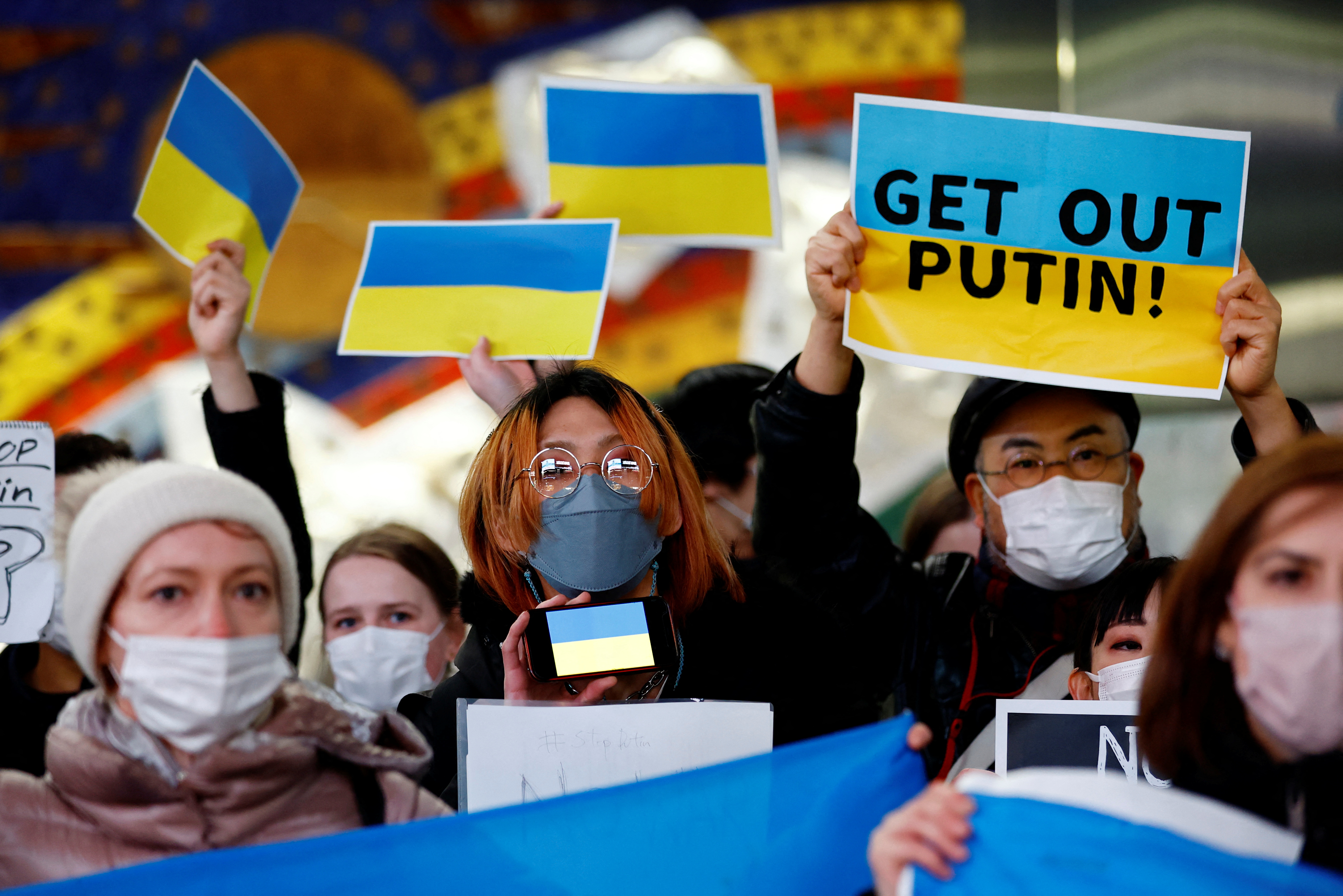 A rally against Russia's invasion of Ukraine in Tokyo