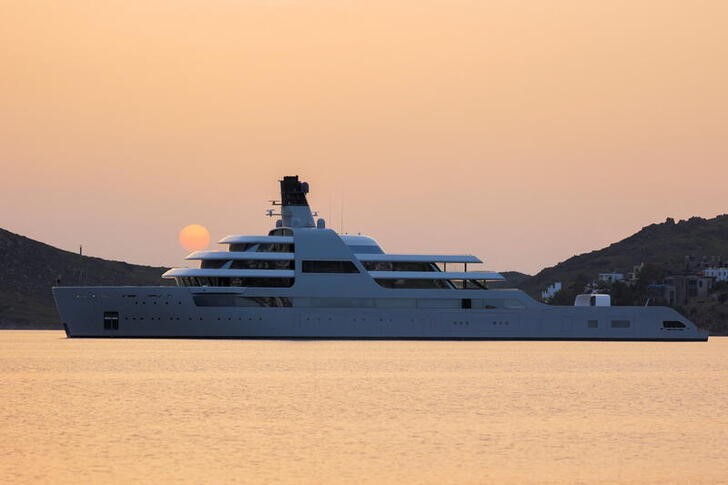 Solaris, a superyacht linked to Russian oligarch Abramovich docks in Turkey's Yalikavak