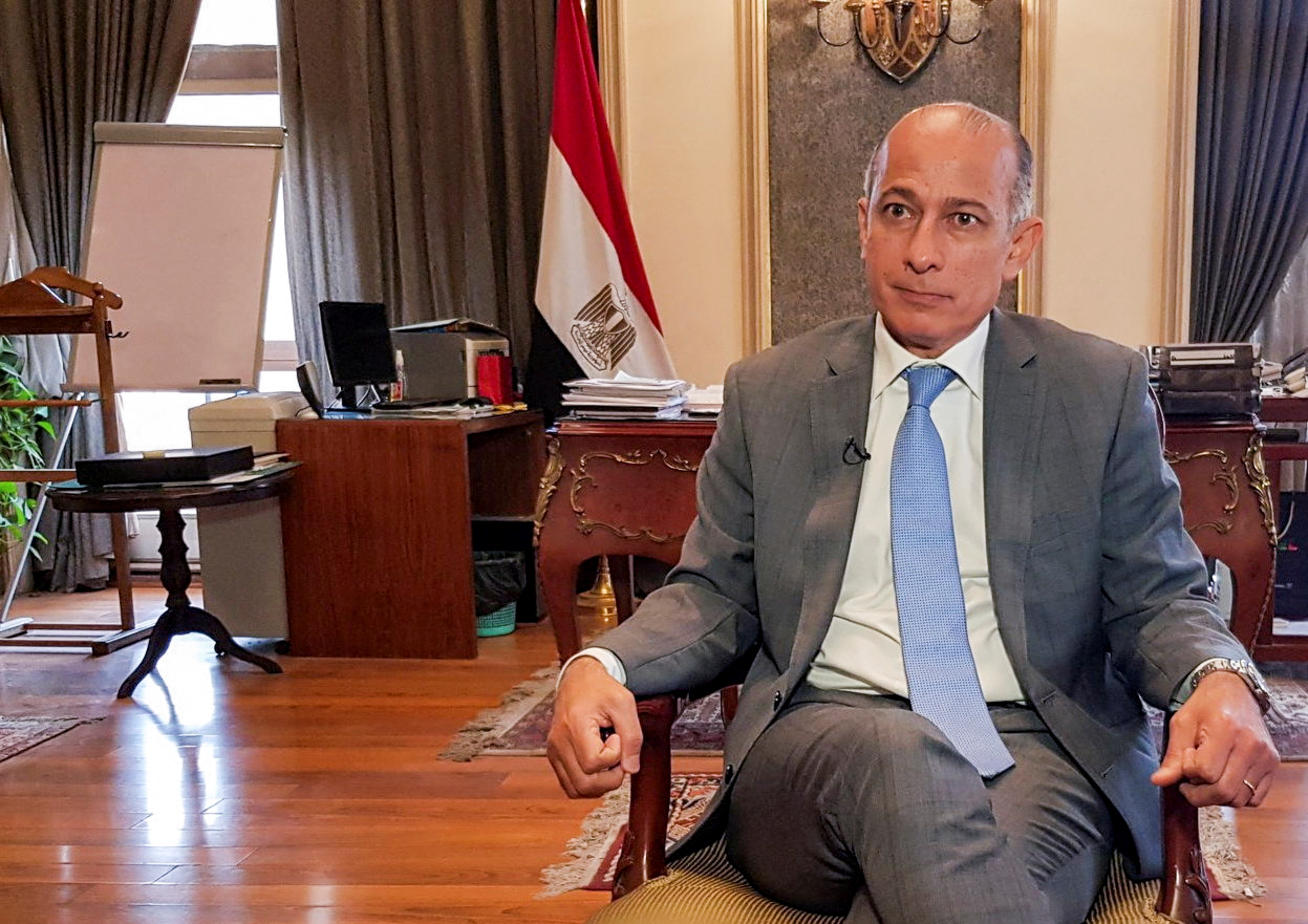 Aboulmagd, special representative to the COP27 president, attends an interview with Reuters in Cairo