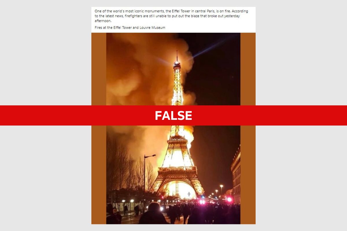 Eiffel tower fire Fake photo shows Paris iconic landmark ablaze Reuters