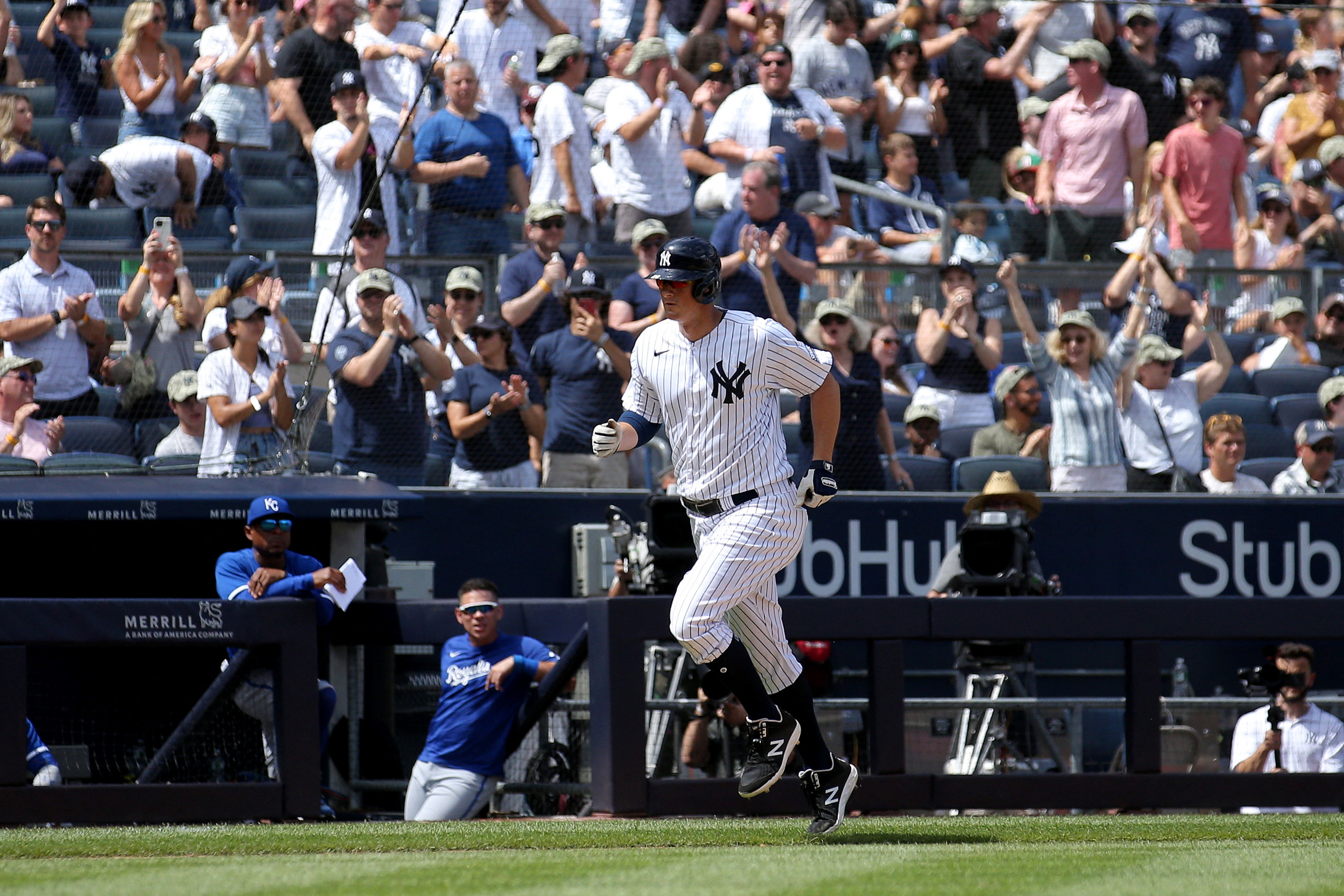 LeMahieu and Stanton homer as the Yankees beat the Royals 5-2. Cole strikes  out 10