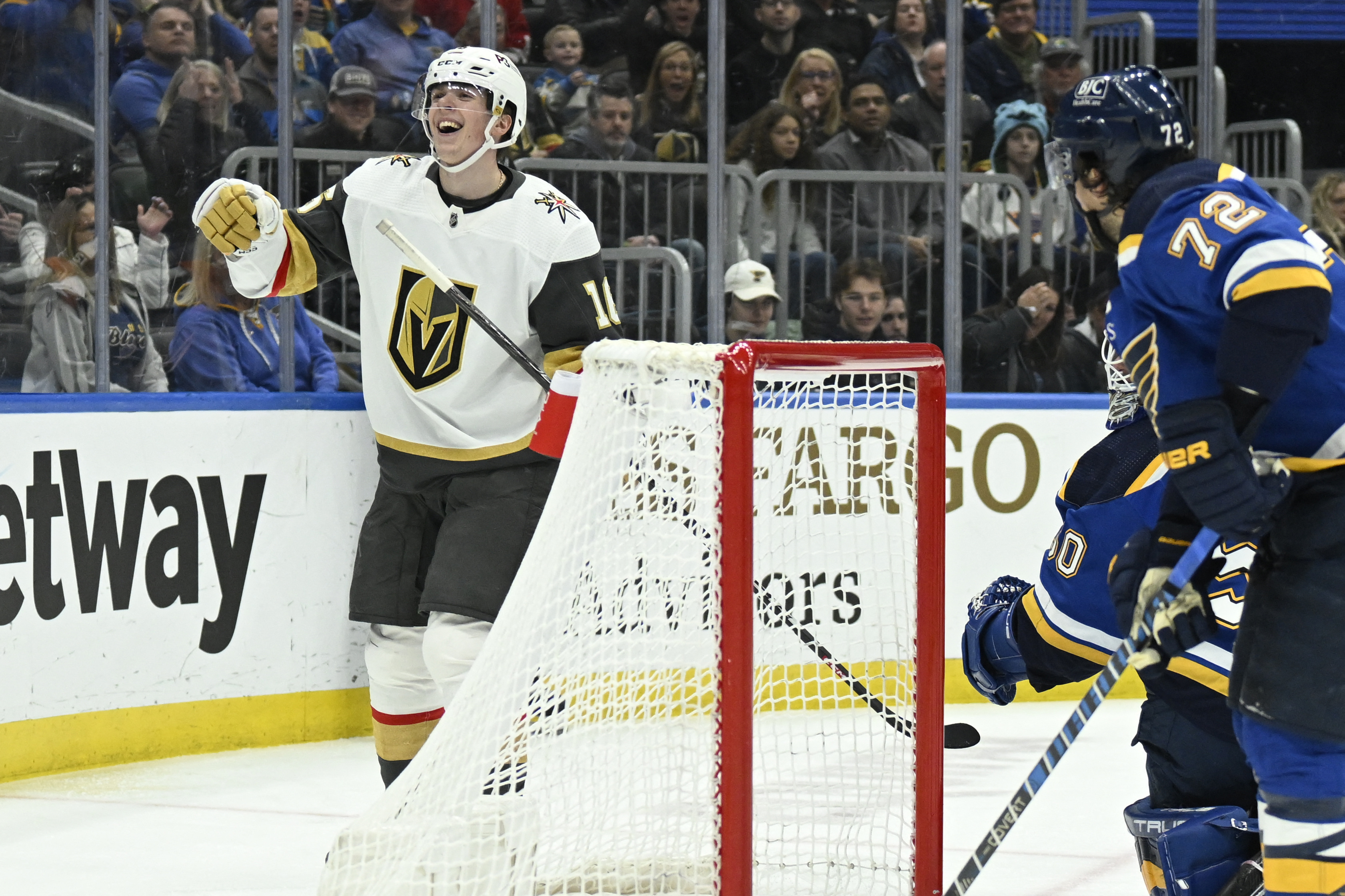 Blues host the Golden Knights after Kyrou's hat trick