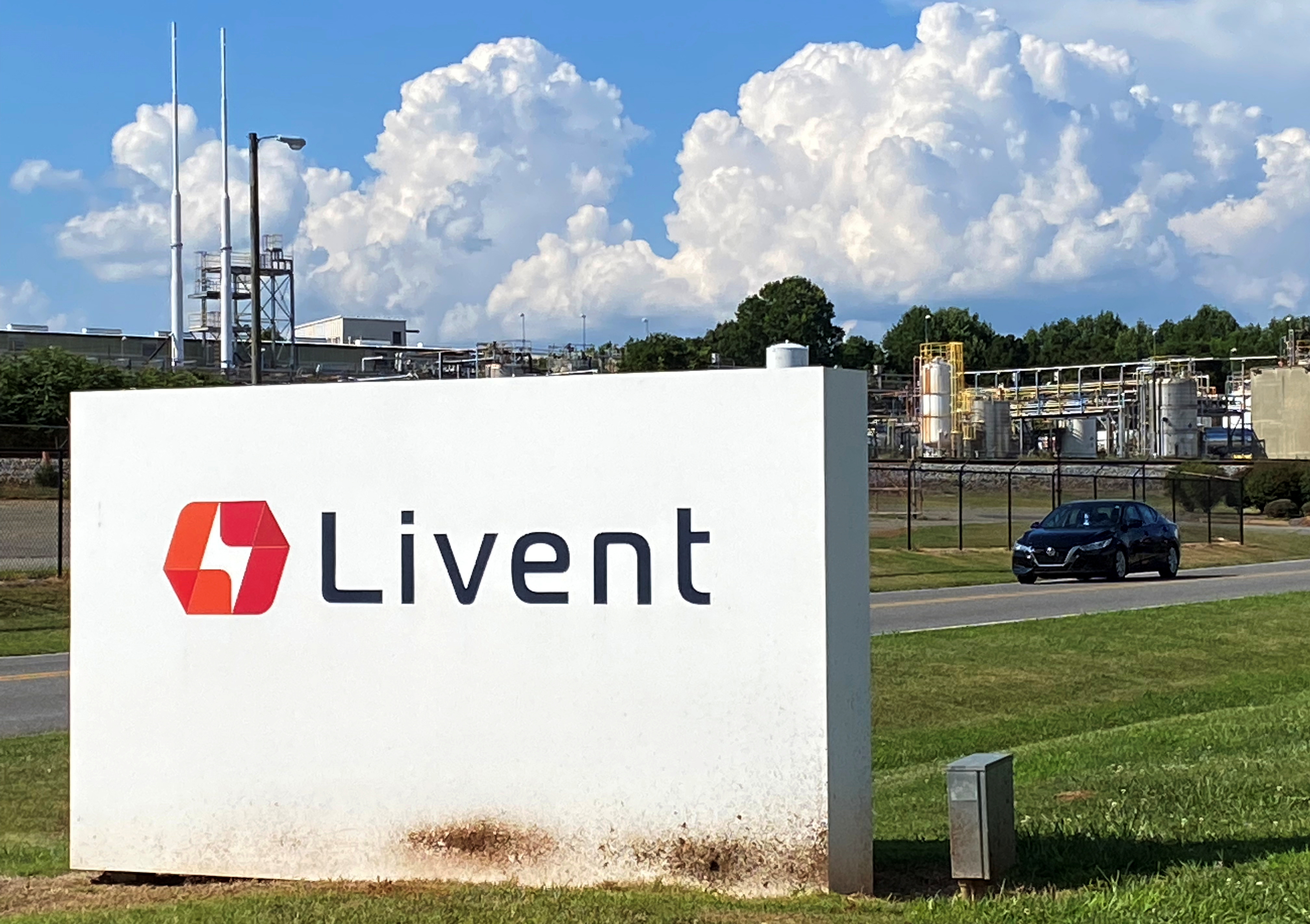 Lithium producer Livent Corp's processing plant is seen in Belmont