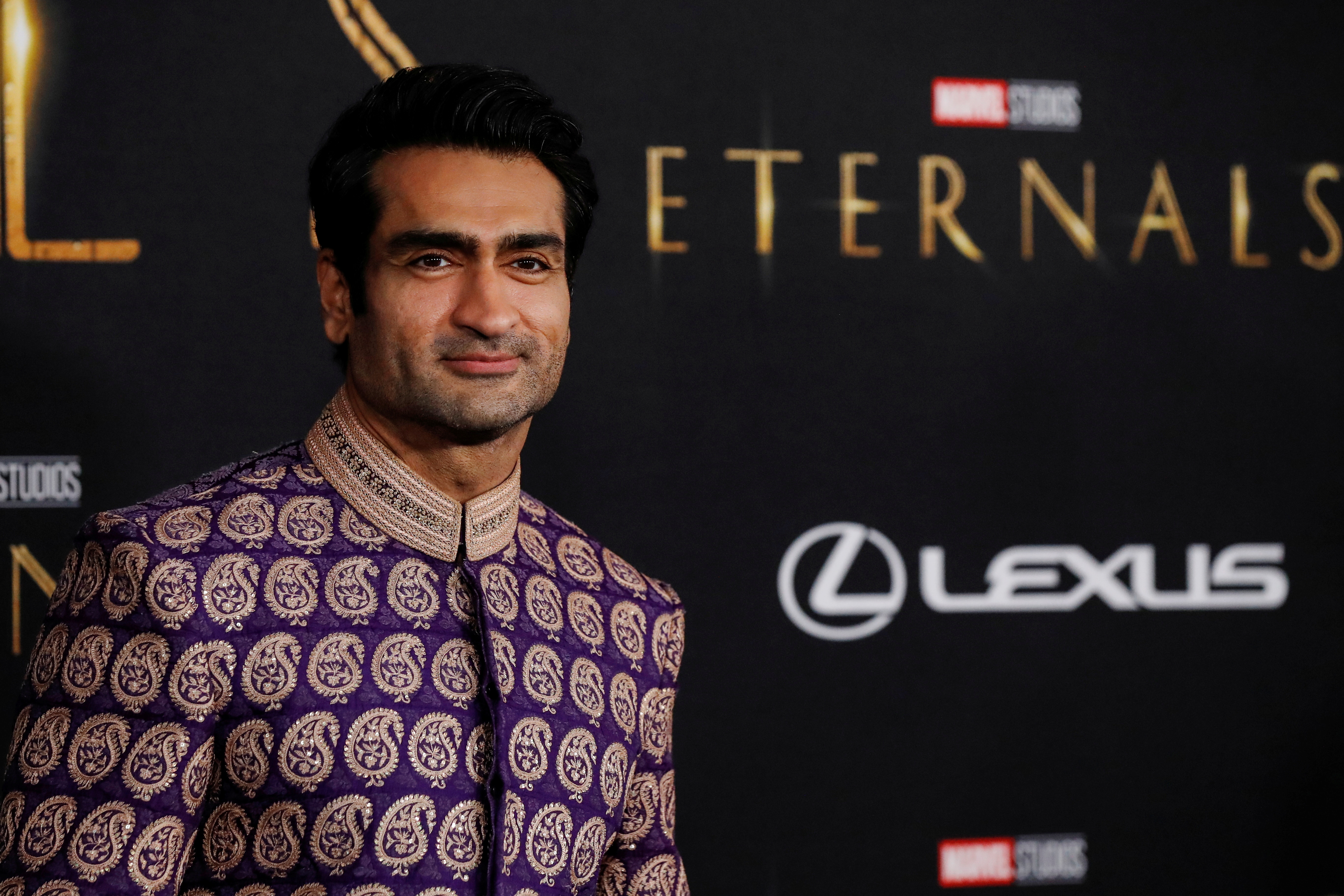 Cast member Kumail Nanjiani poses at the premiere for the film 