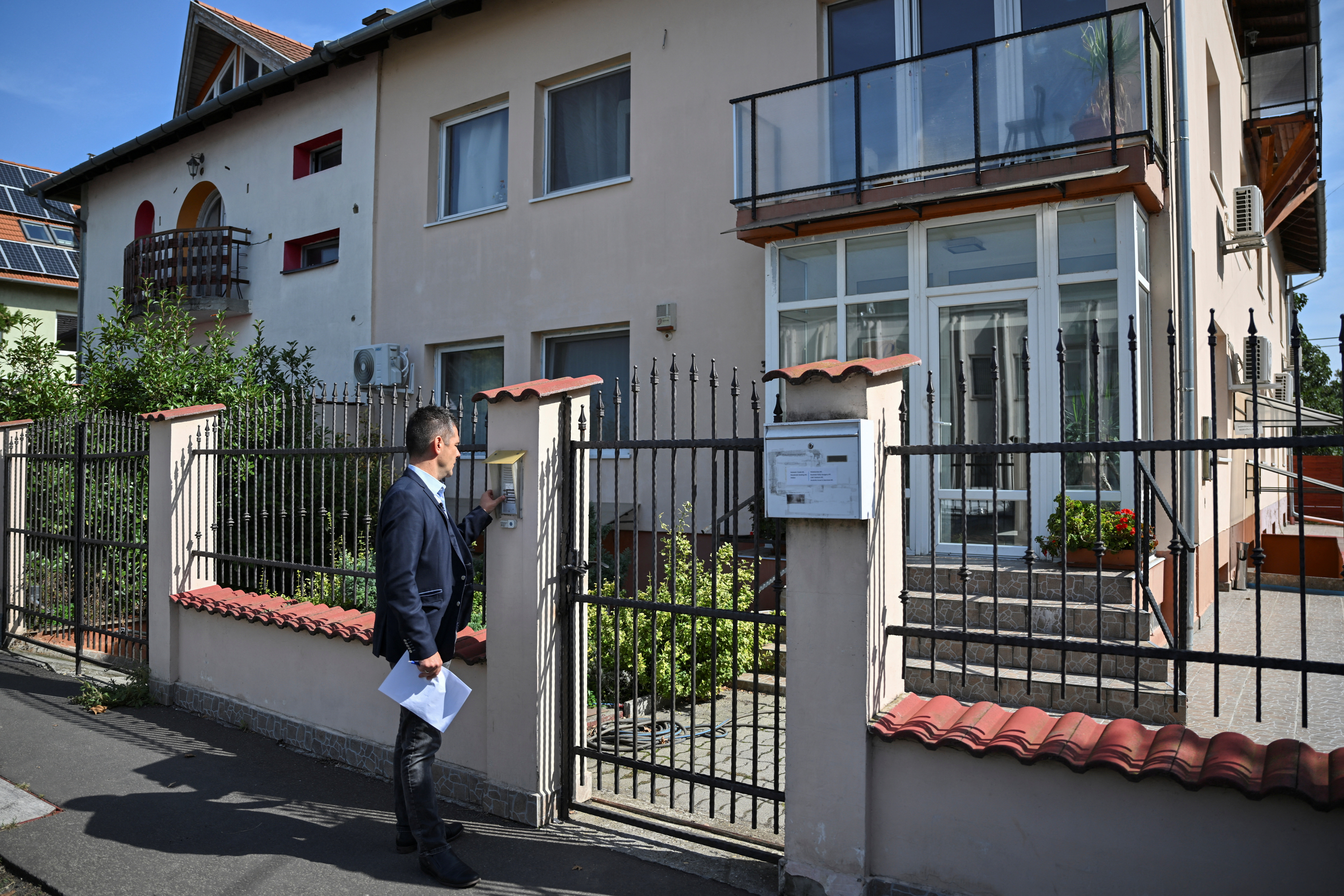 The exterior of an office building where BAC Consulting KFT is said to be registered, in Budapest