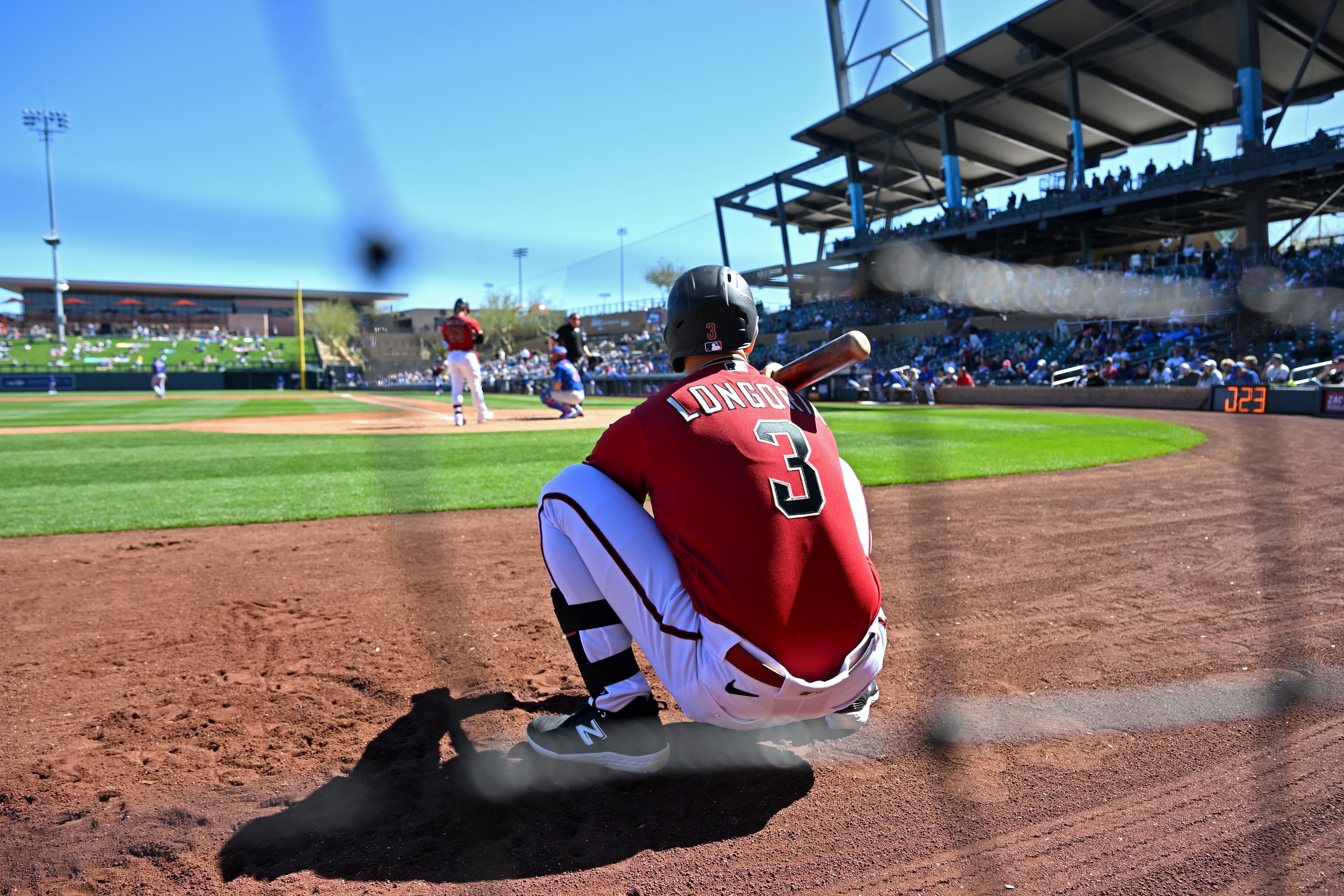 Emmanuel Rivera of the Arizona Diamondbacks gets ready to step