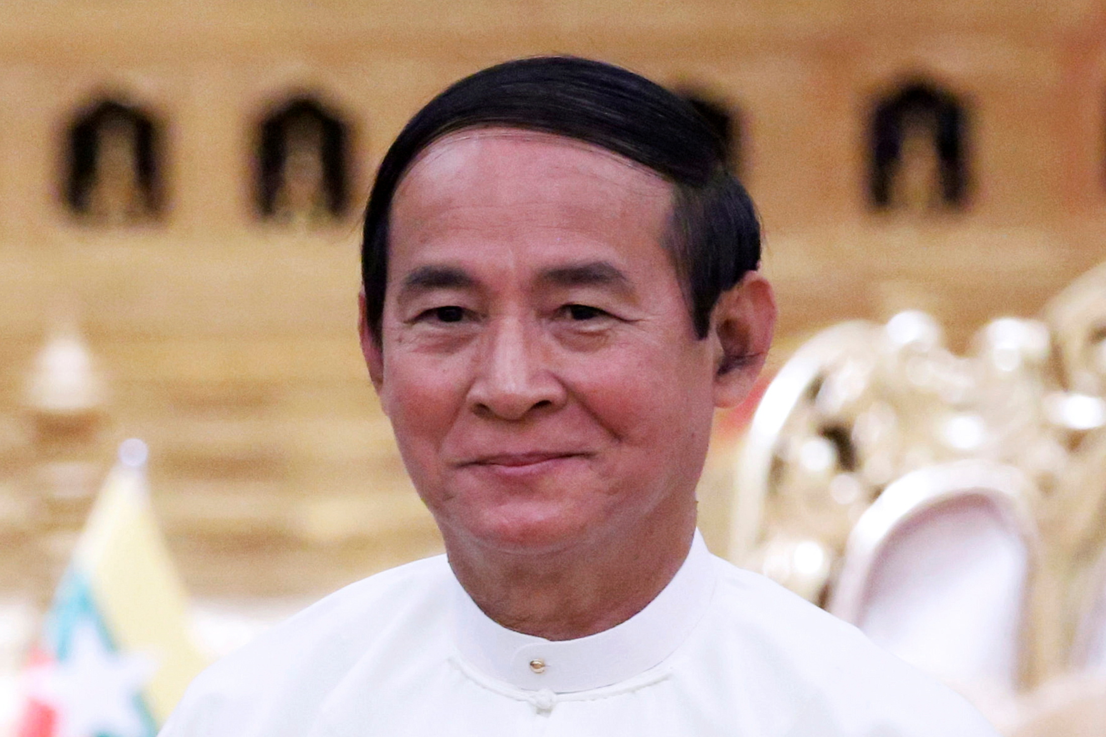 Myanmar President Win Myint is pictured at the Presidential Palace in Naypyitaw