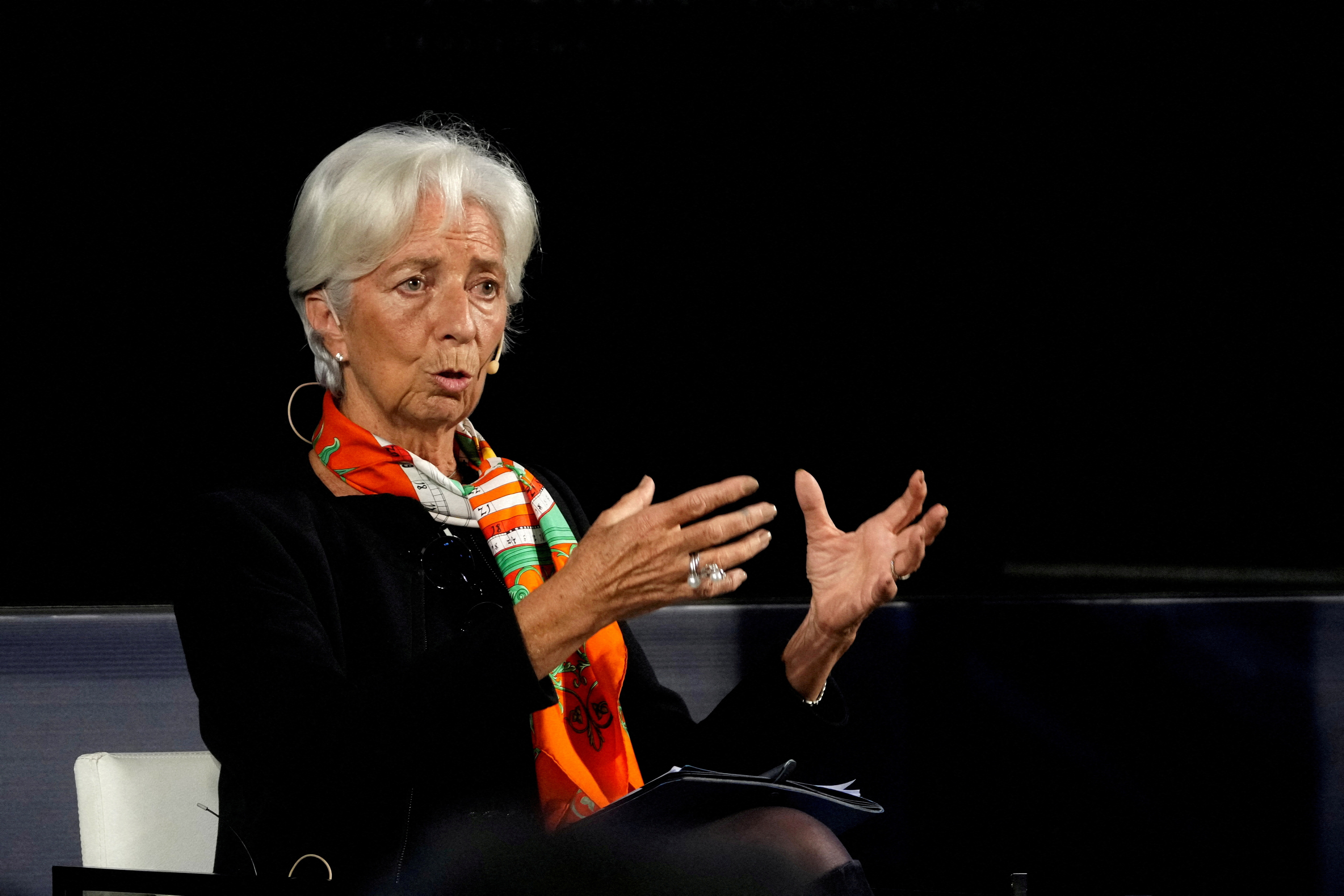 ECB President Lagarde attends economic conference in Riga