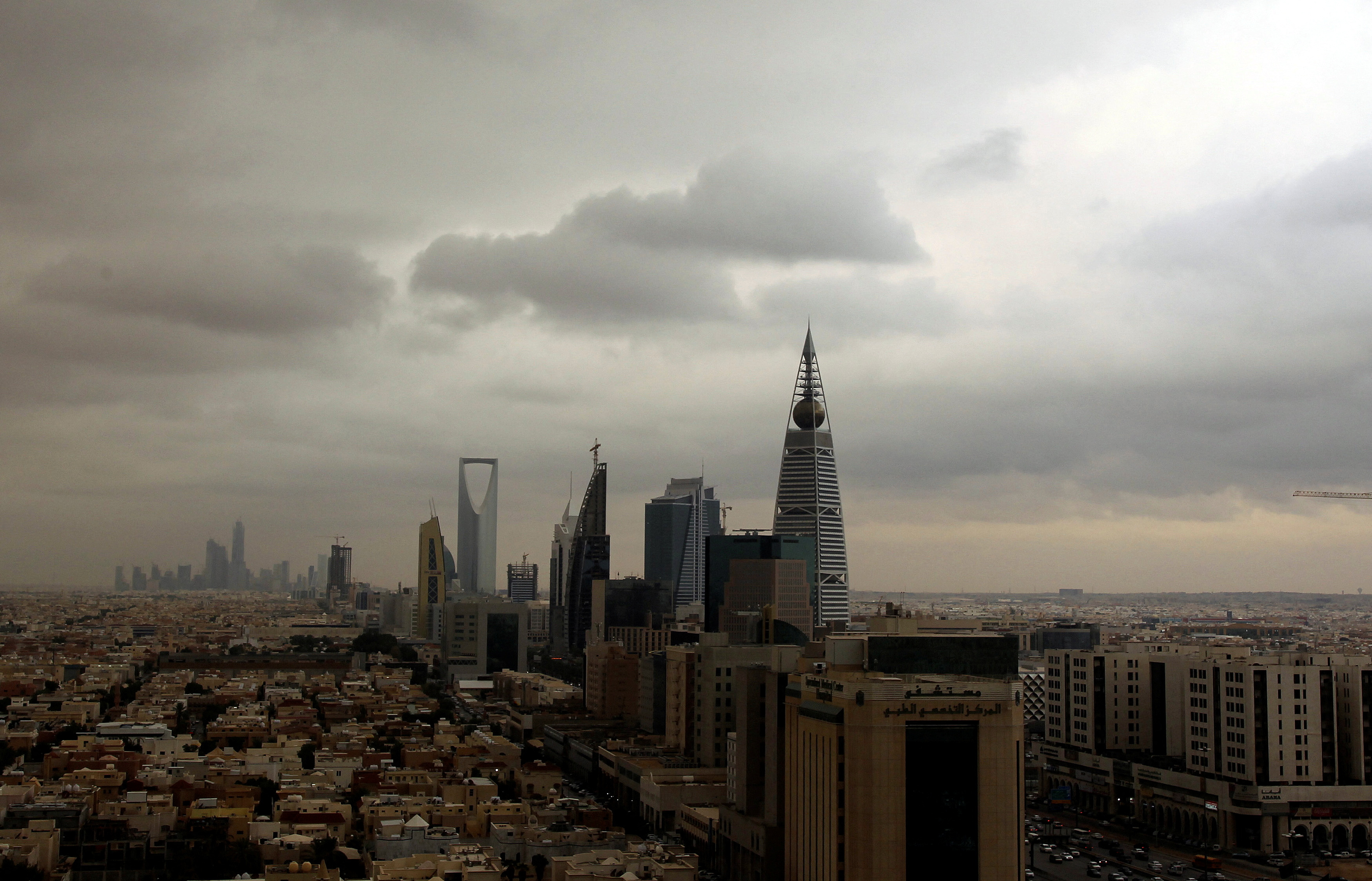 Clouds move over the Riyadh skyline