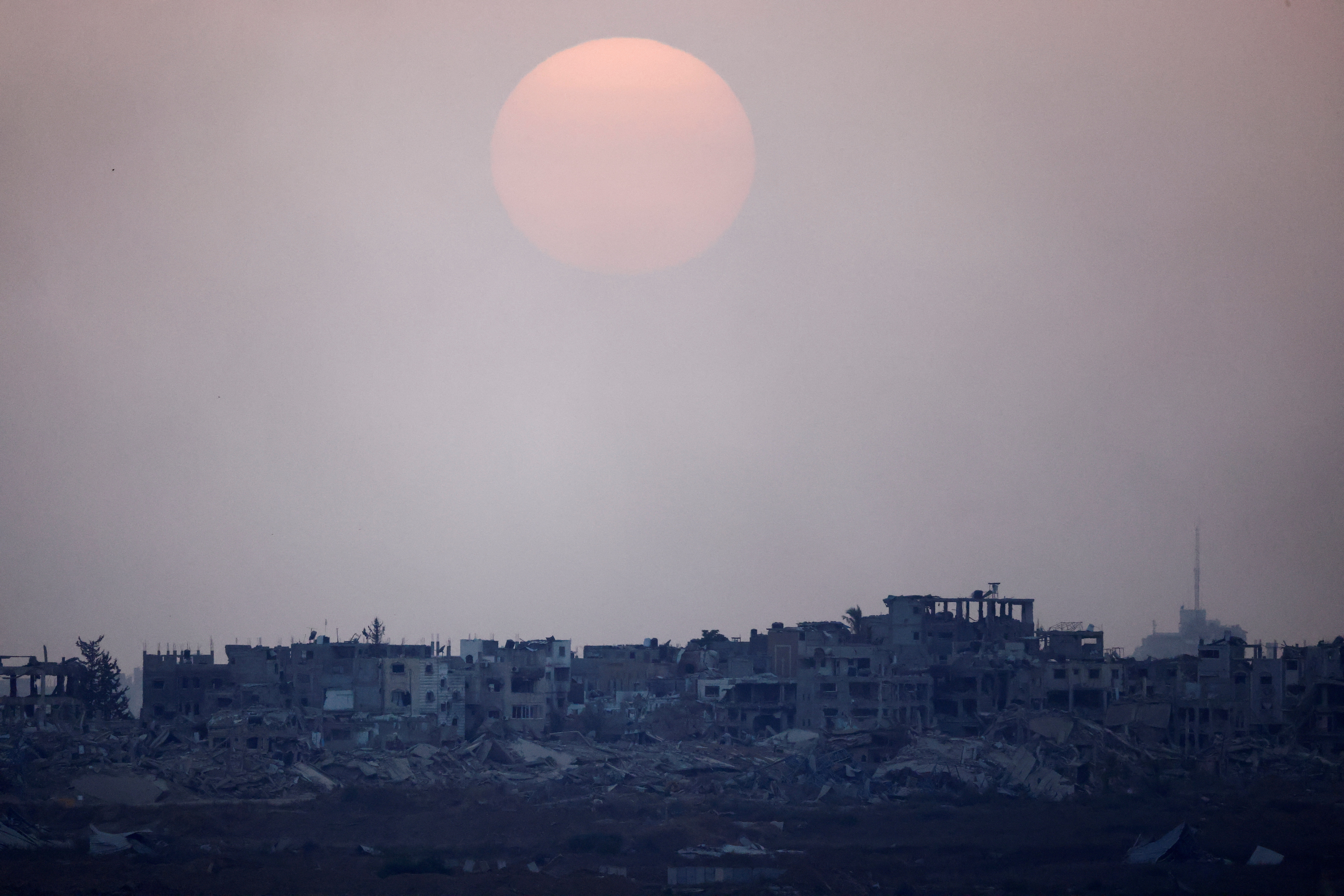 The sun sets over Gaza, amid the Israel-Hamas conflict