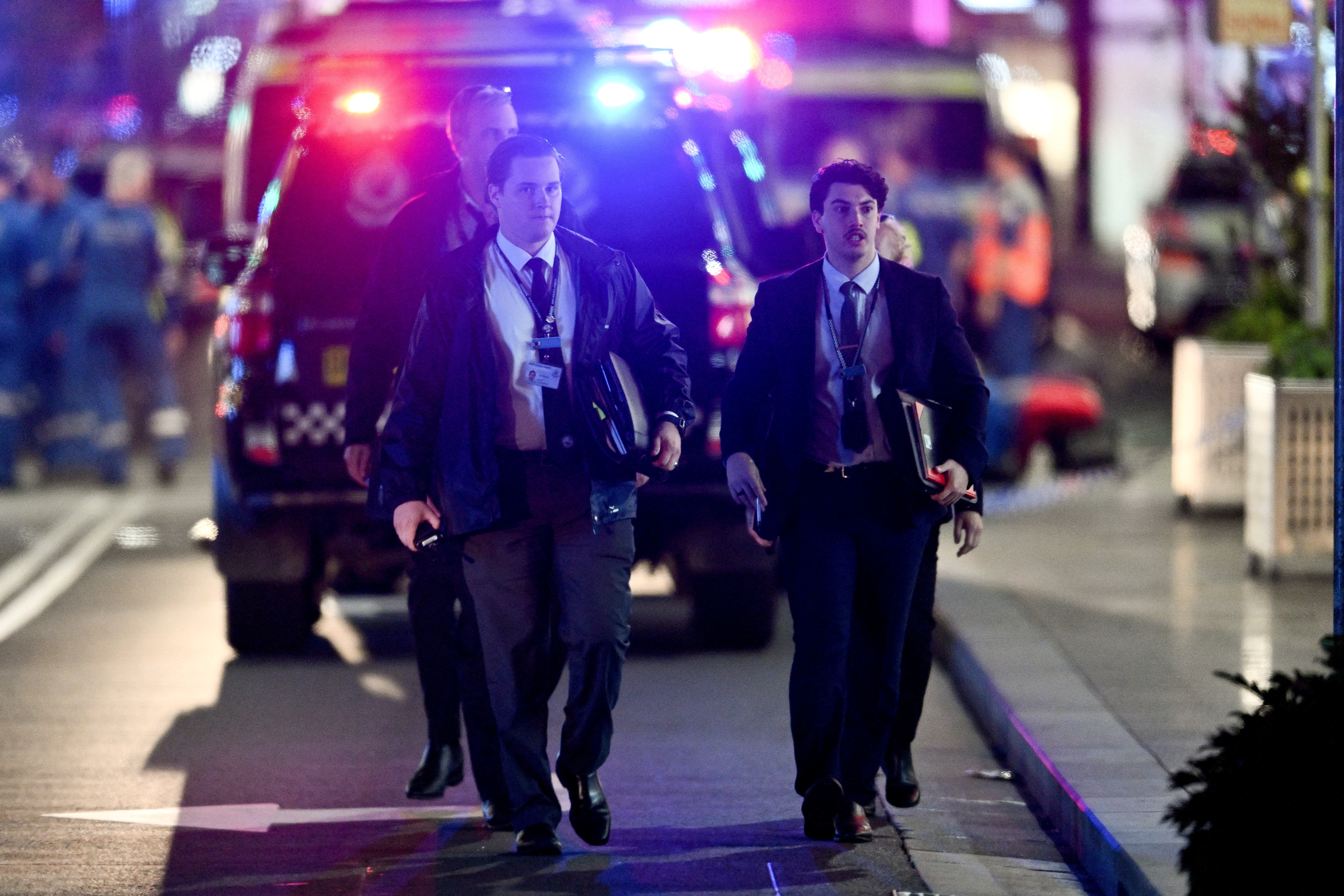 Police and emergency services are seen at Bondi Junction  in Sydney