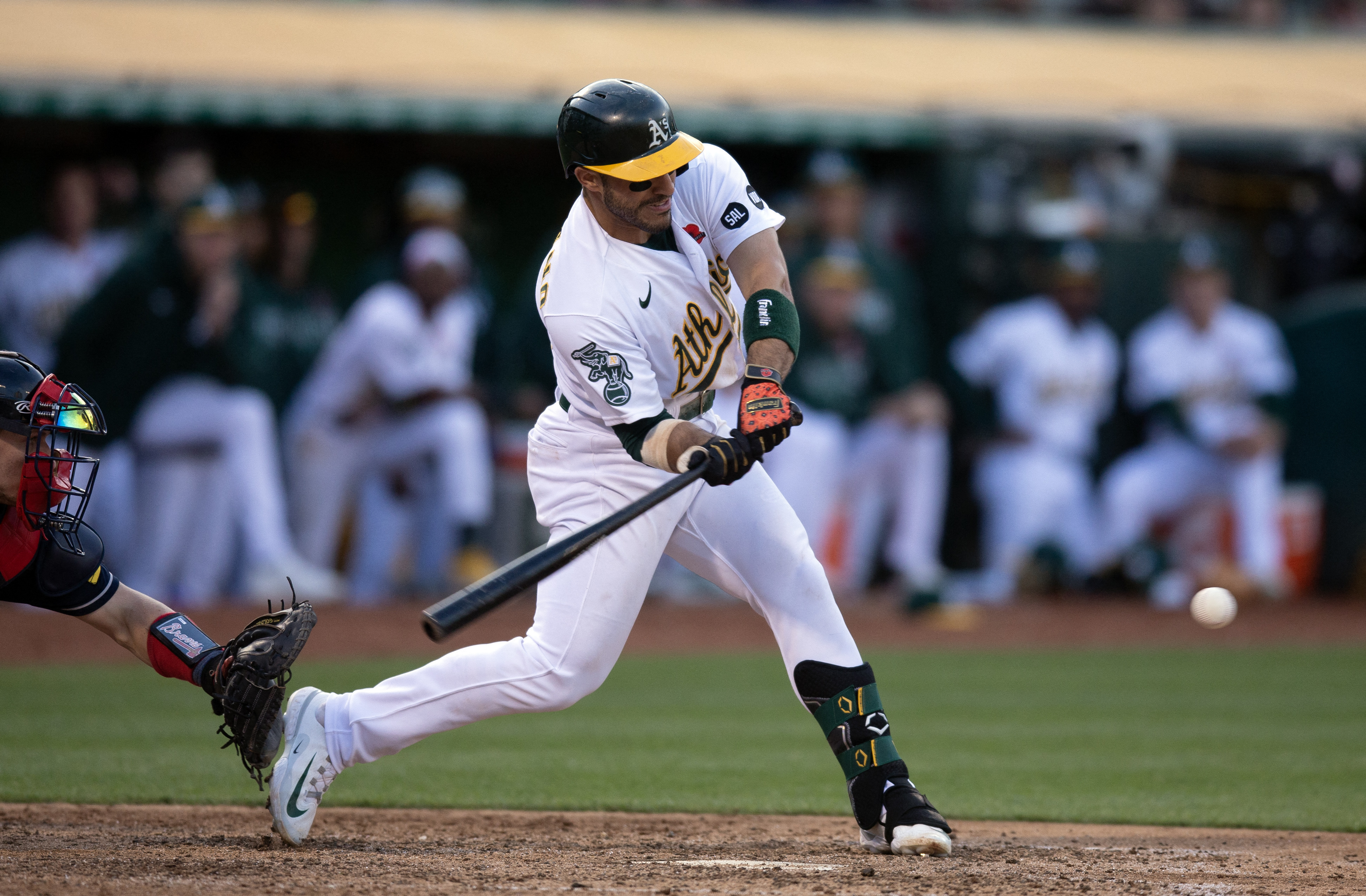 A's losing streak at 4 after 4-3 loss to Braves