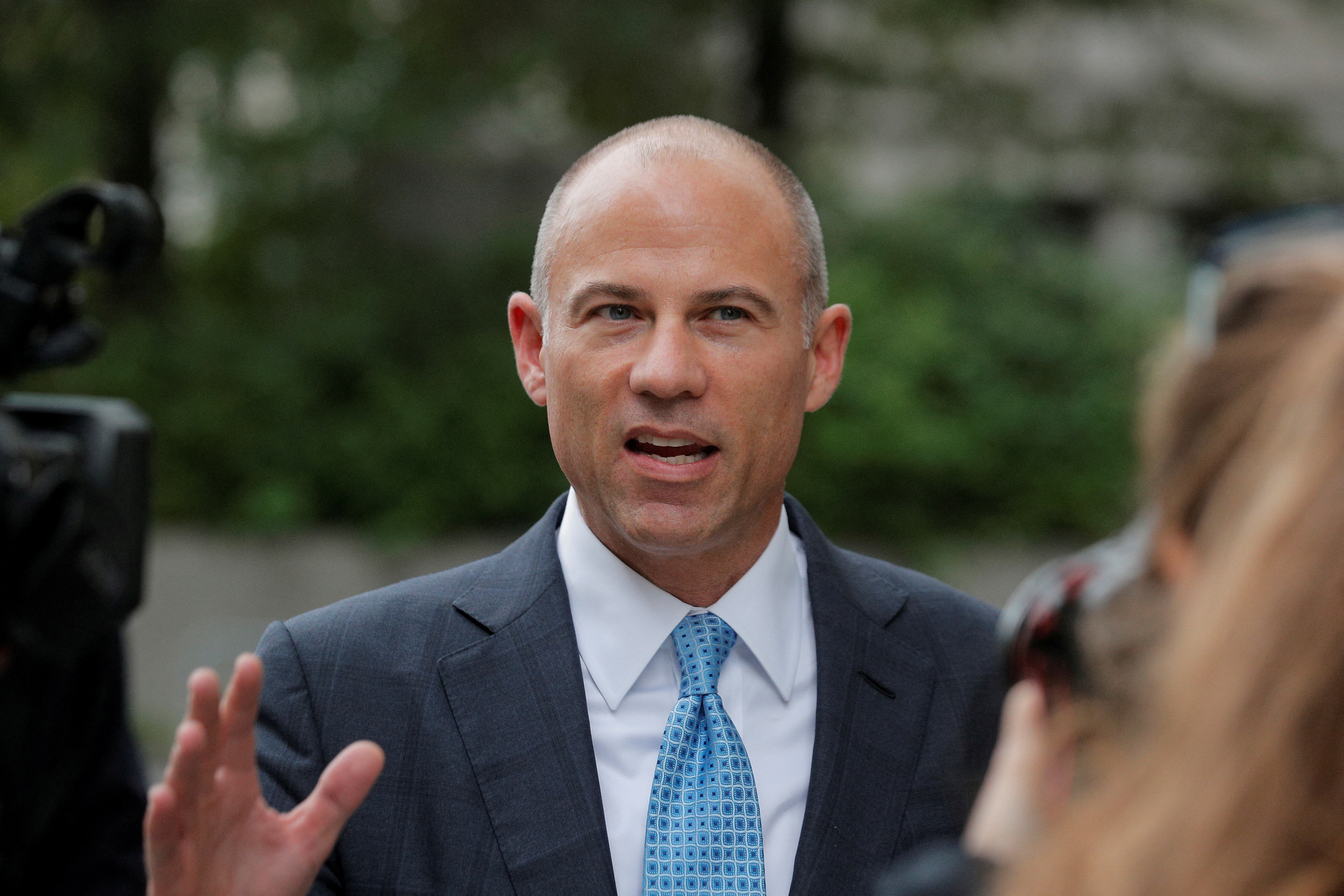 Attorney Michael Avenatti exits the United States Courthouse in the Manhattan borough of New York