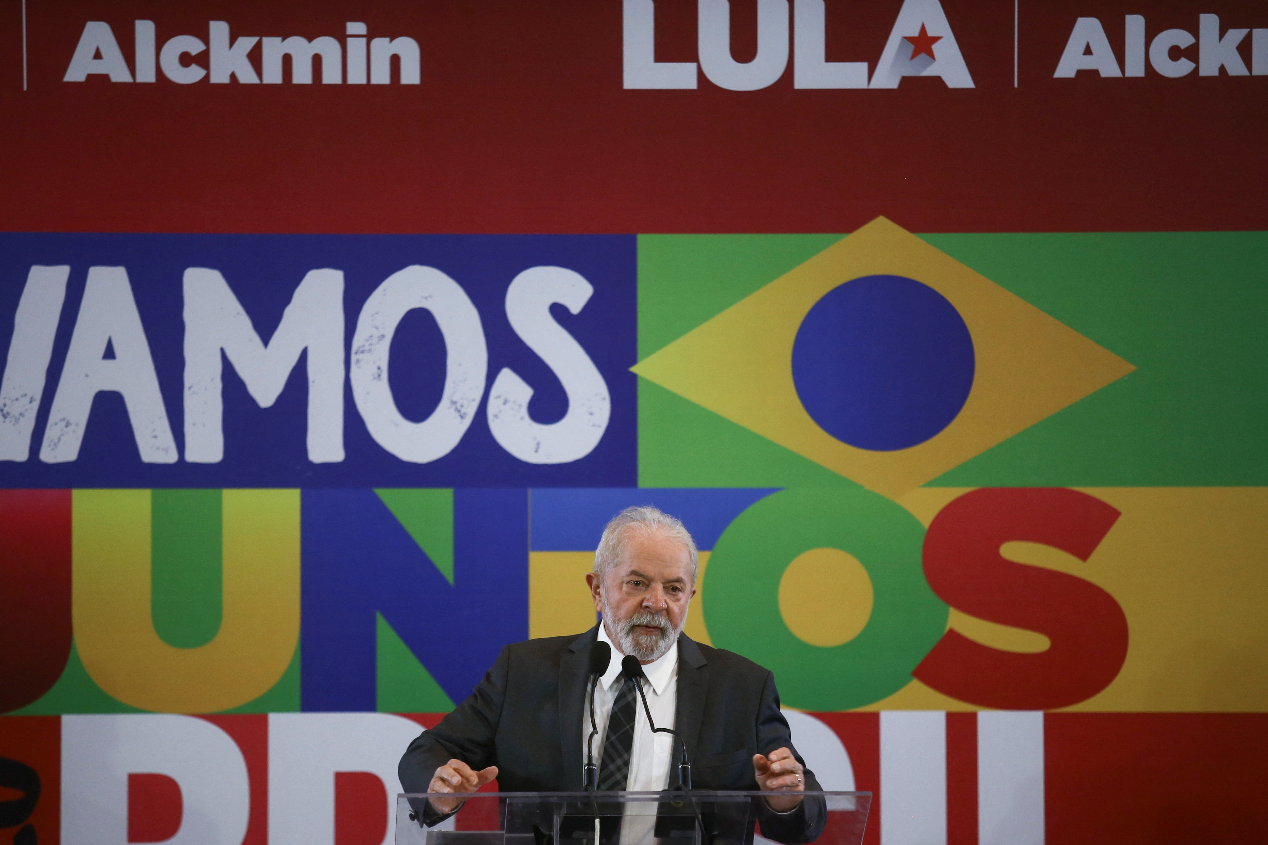 Former Brazil's President Lula speaks in Sao Paulo