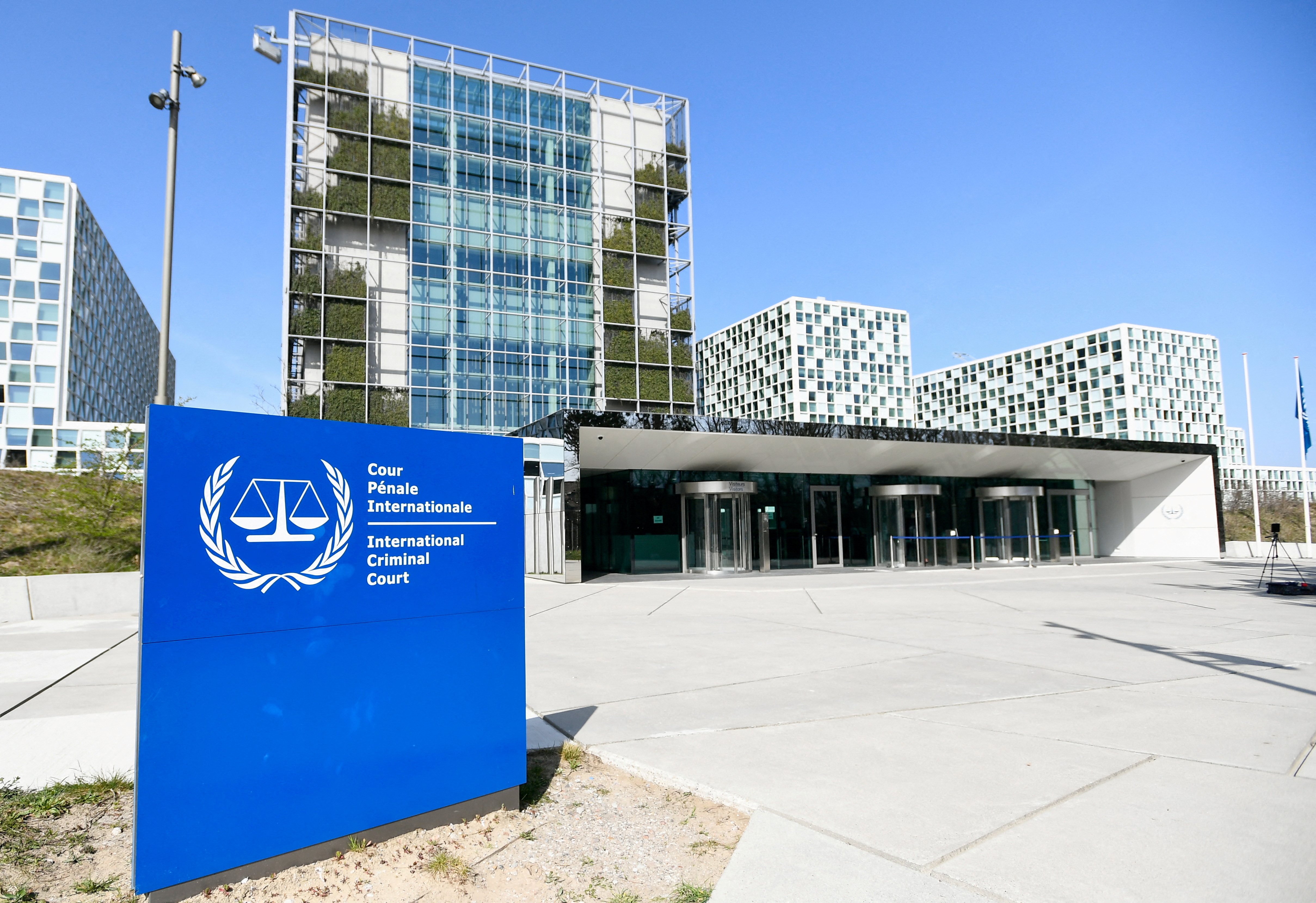 An exterior view of the International Criminal Court in The Hague.