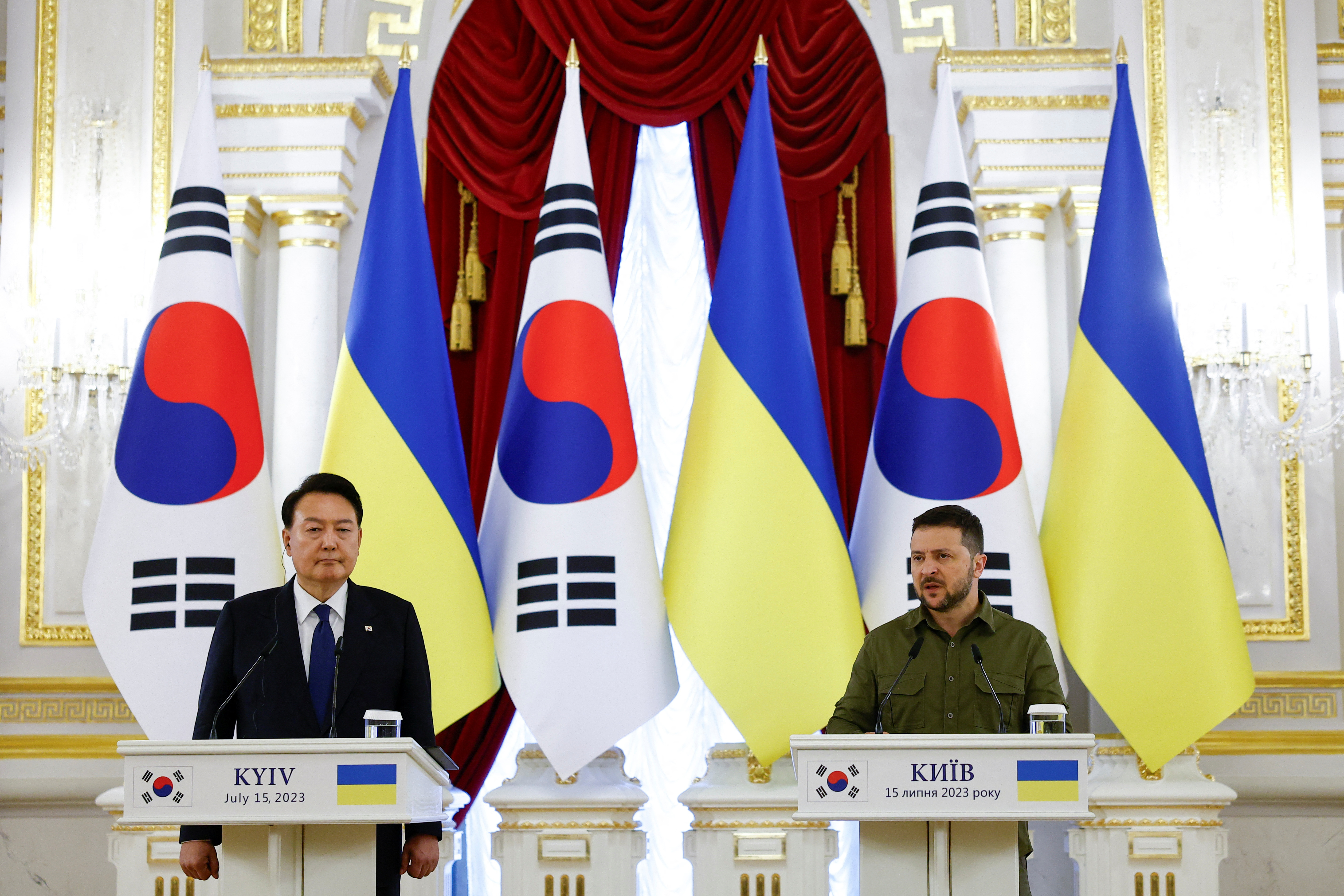 South Korean President Yoon Suk Yeol visits Kyiv