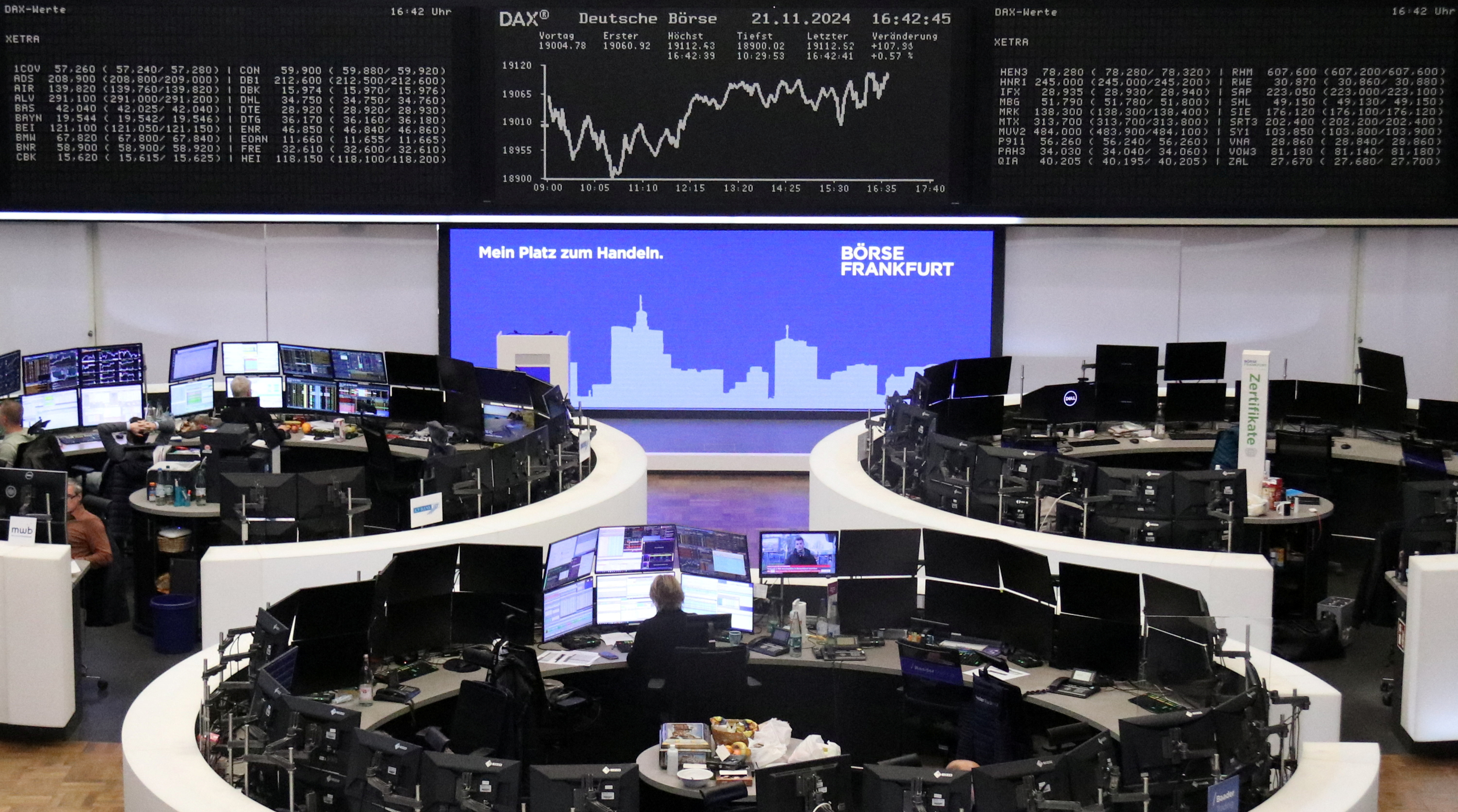 German share price index DAX graph is pictured at the stock exchange in Frankfurt