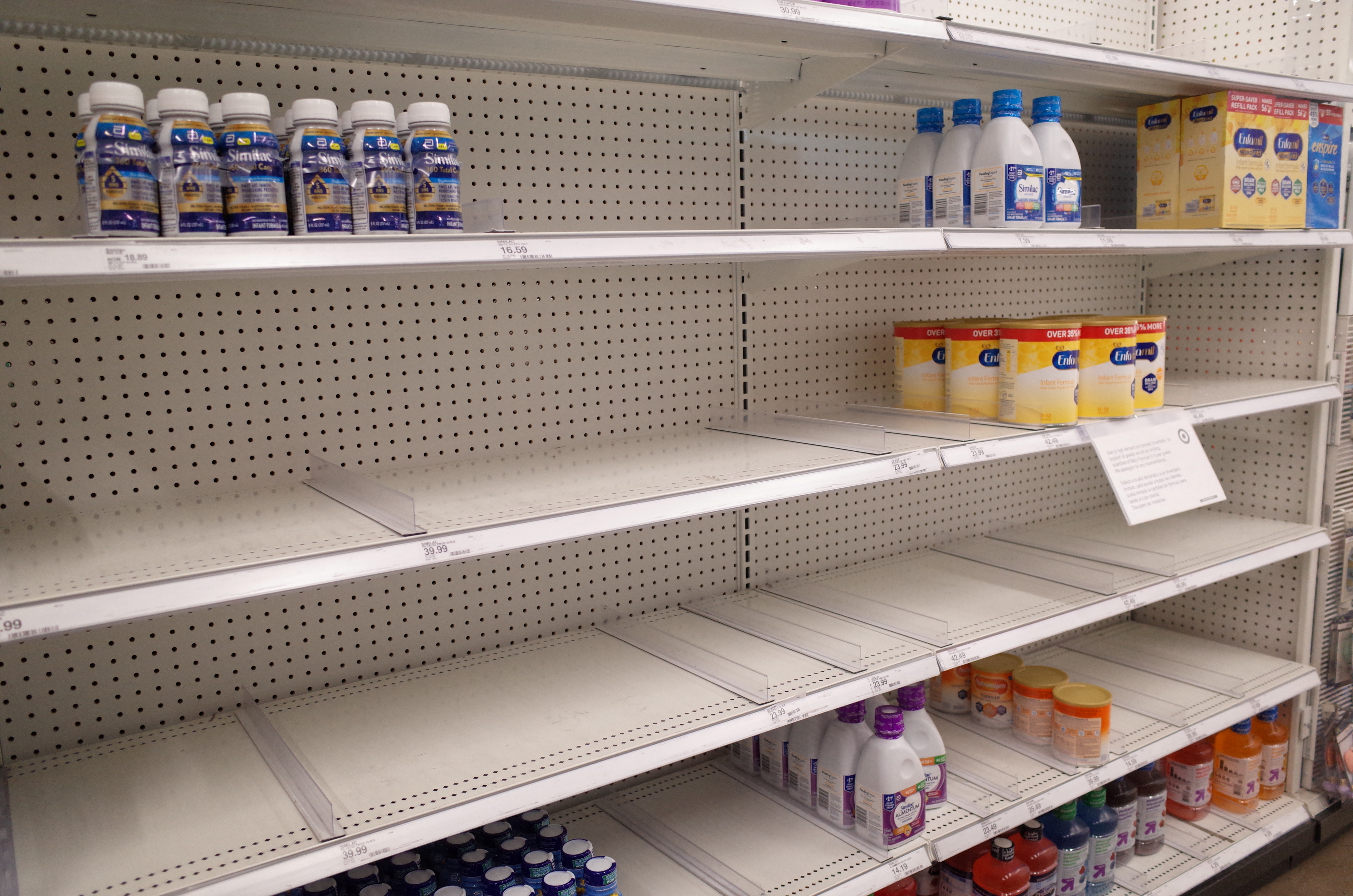 Continuing nationwide shortages in infant and toddler formula