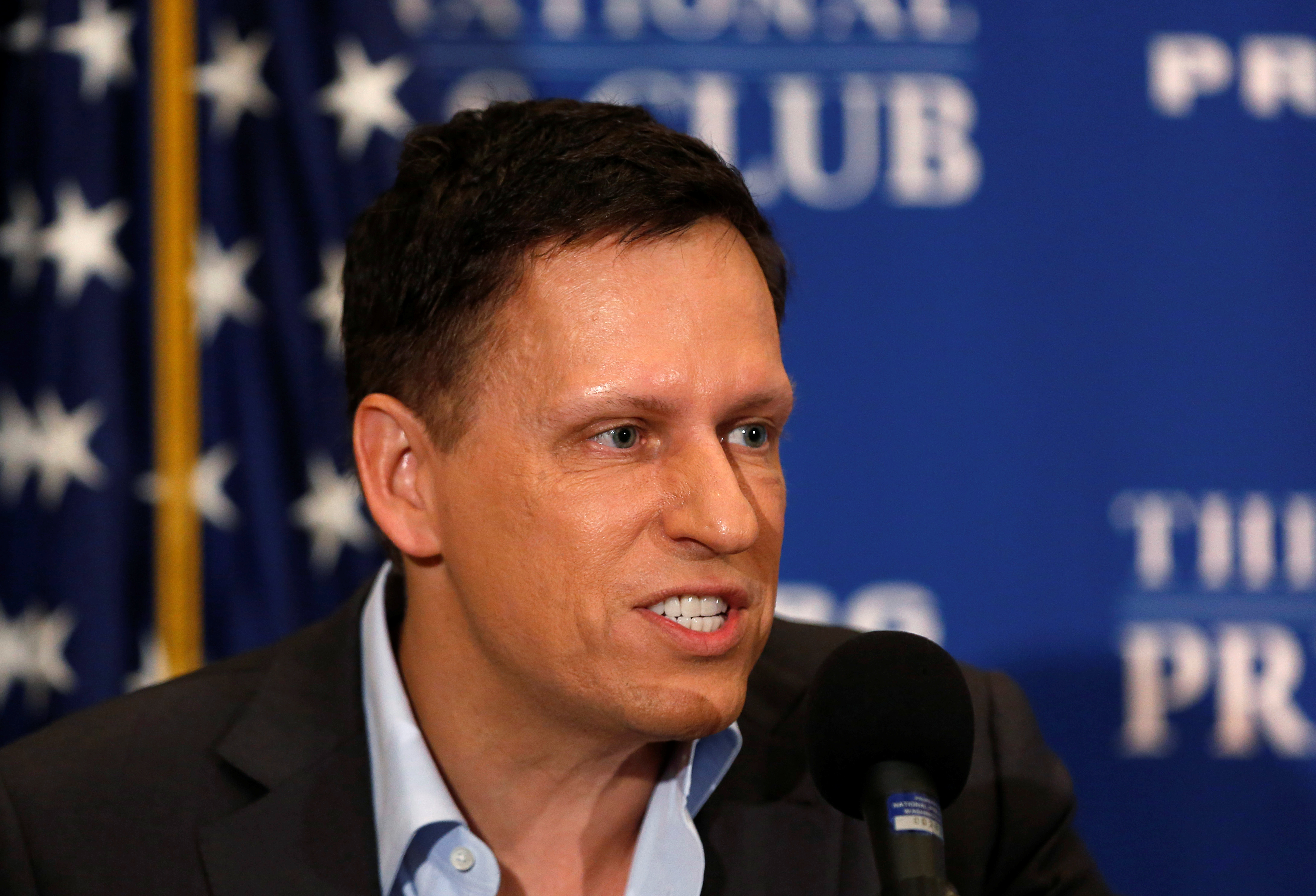 PayPal co-founder and Facebook board member Thiel delivers speech on US presidential election at the National Press Club in Washington