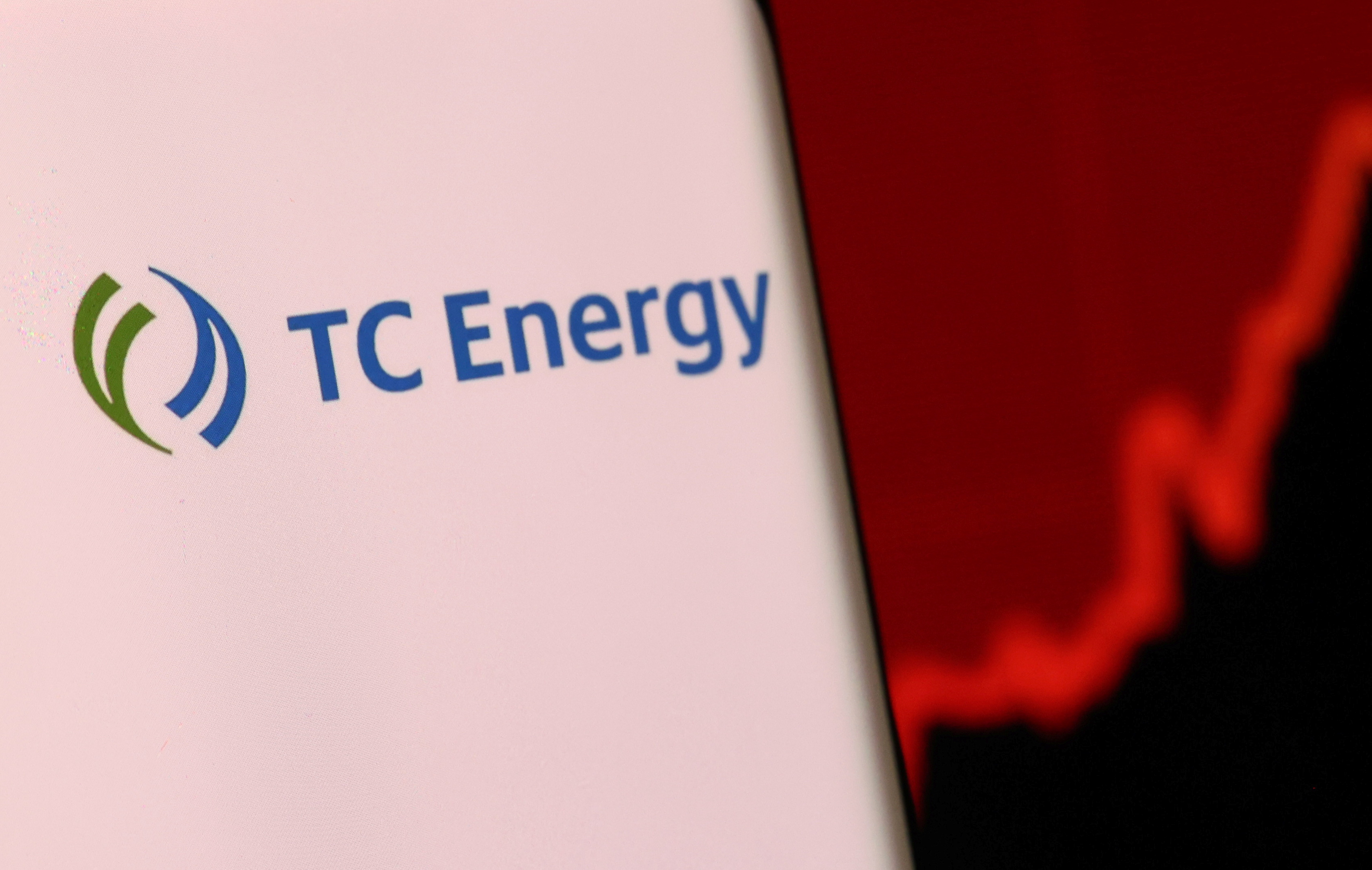 Illustration shows smartphone with TC Energy's logo