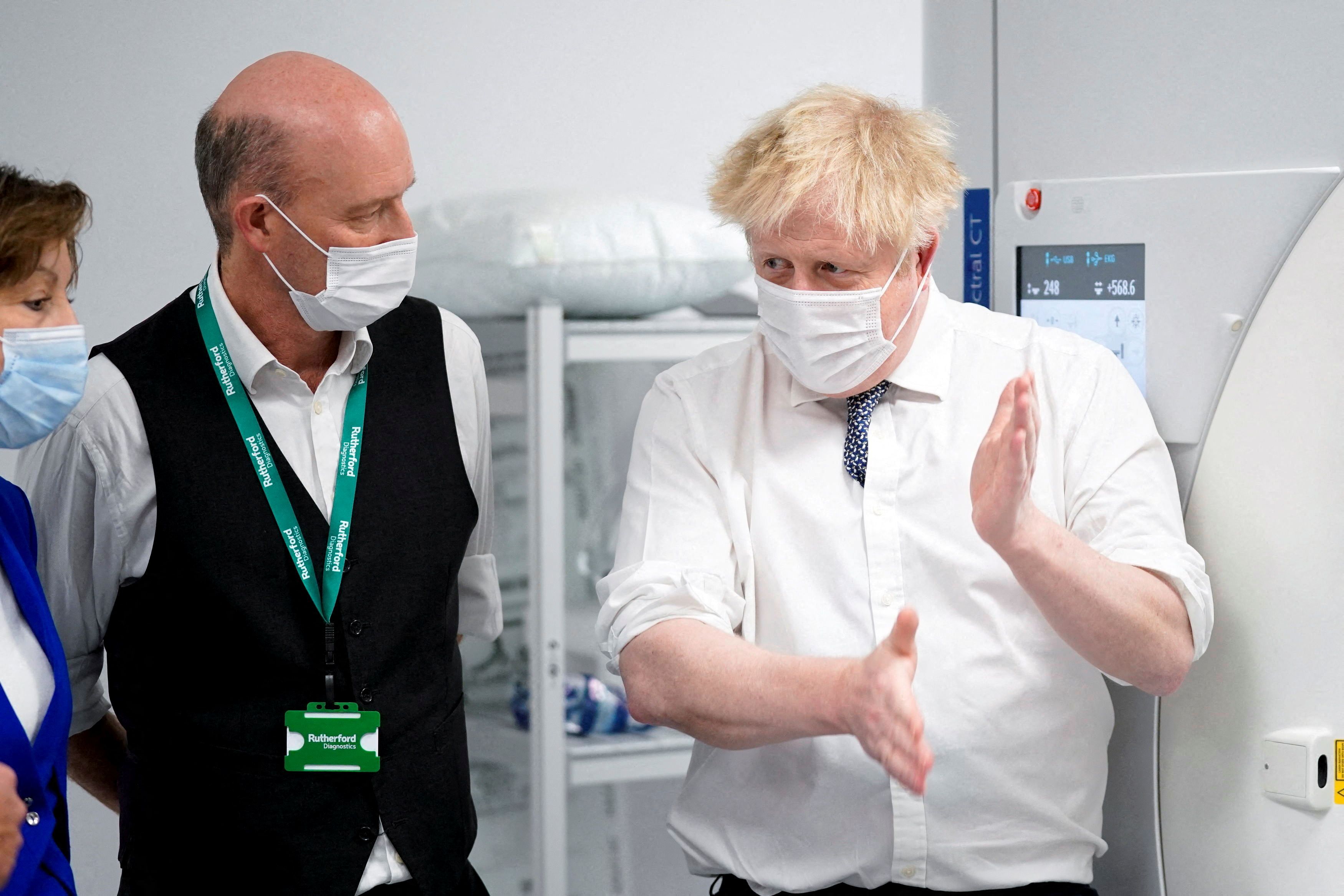 British PM Johnson visits Rutherford Diagnostic Centre in Taunton