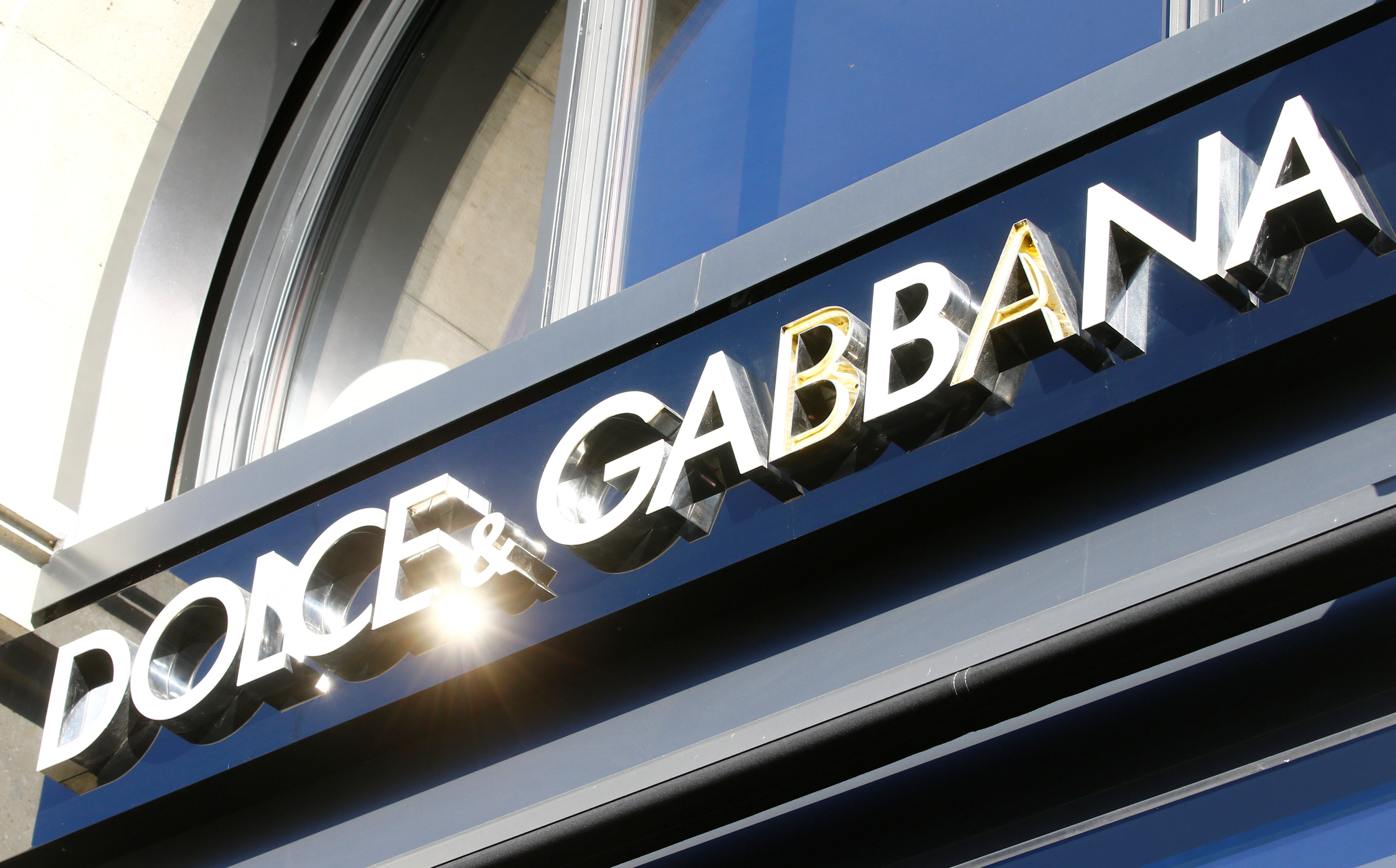 Logo of Italian designers Dolce & Gabbana is seen in Zurich