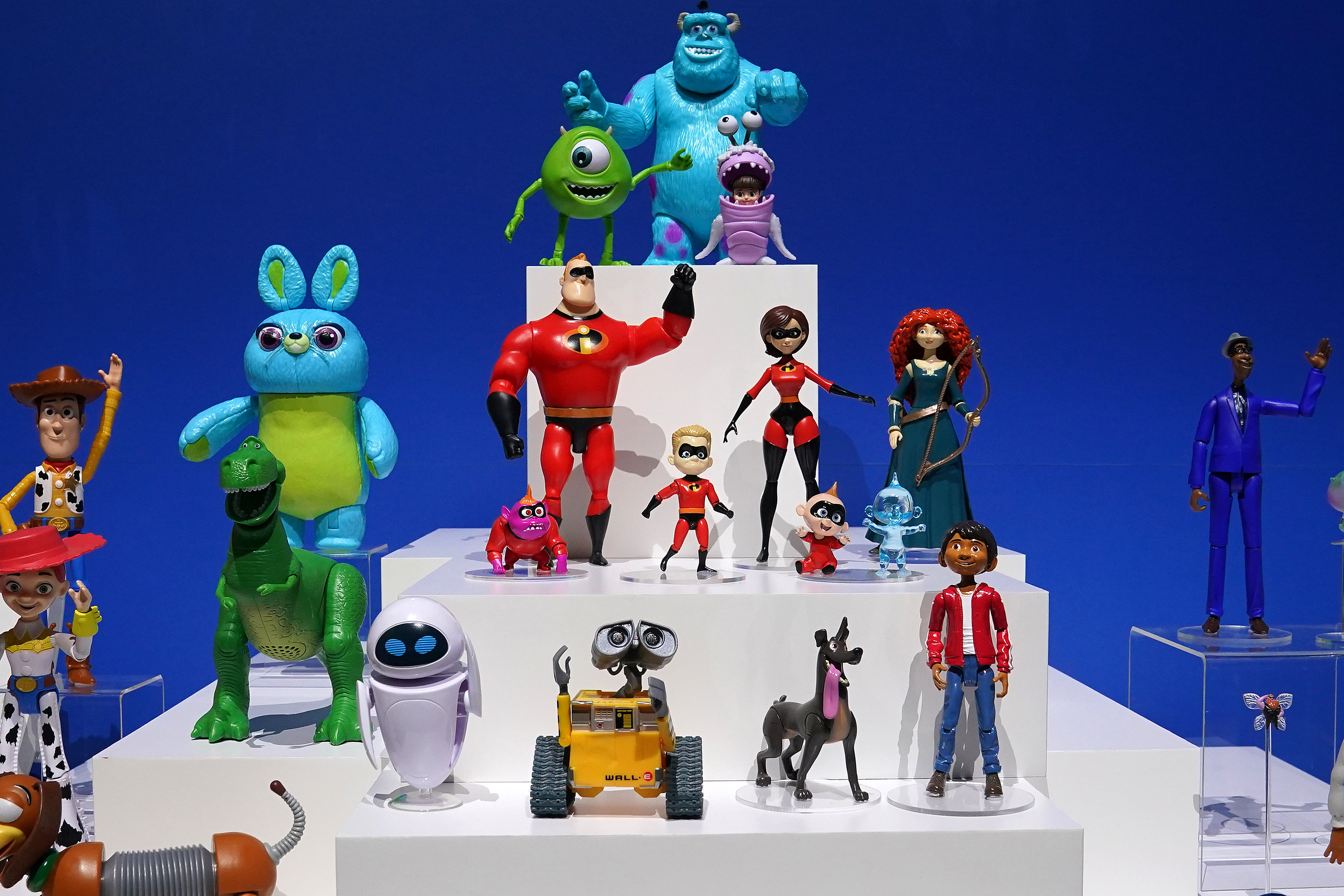Pixar toys from Mattel are pictured in the Manhattan borough of New York City