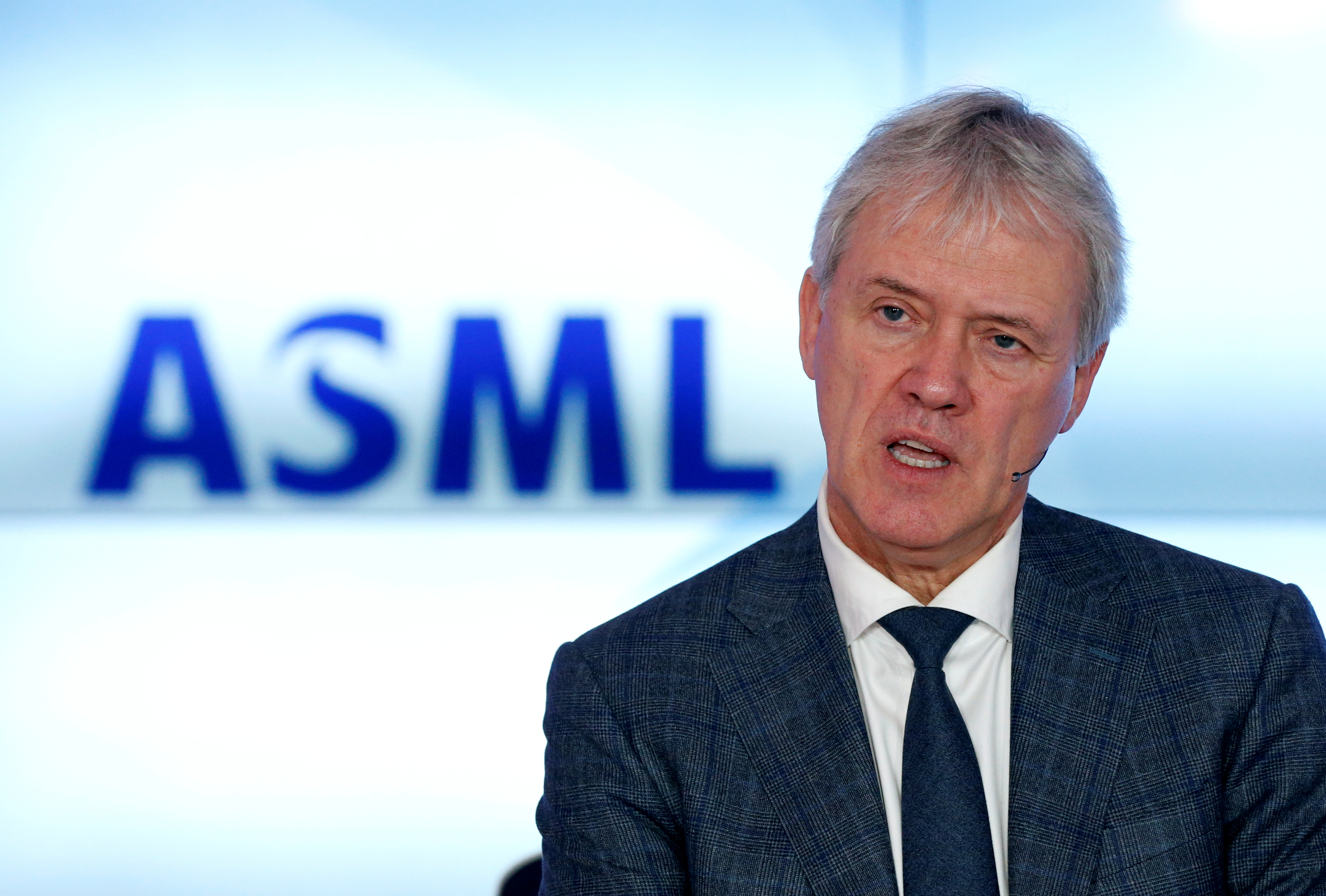 ASML Holding CEO Peter Wennink speaks at a news conference after fourth quarter earnings, in Eindhoven