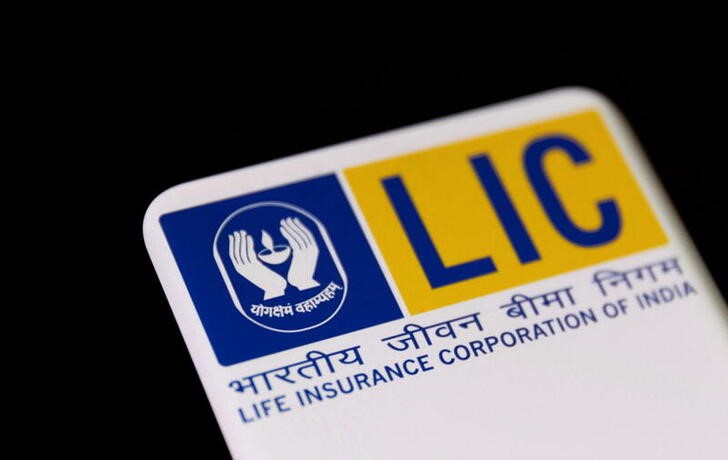 Illustration shows Life Insurance Corporation of India (LIC) logo