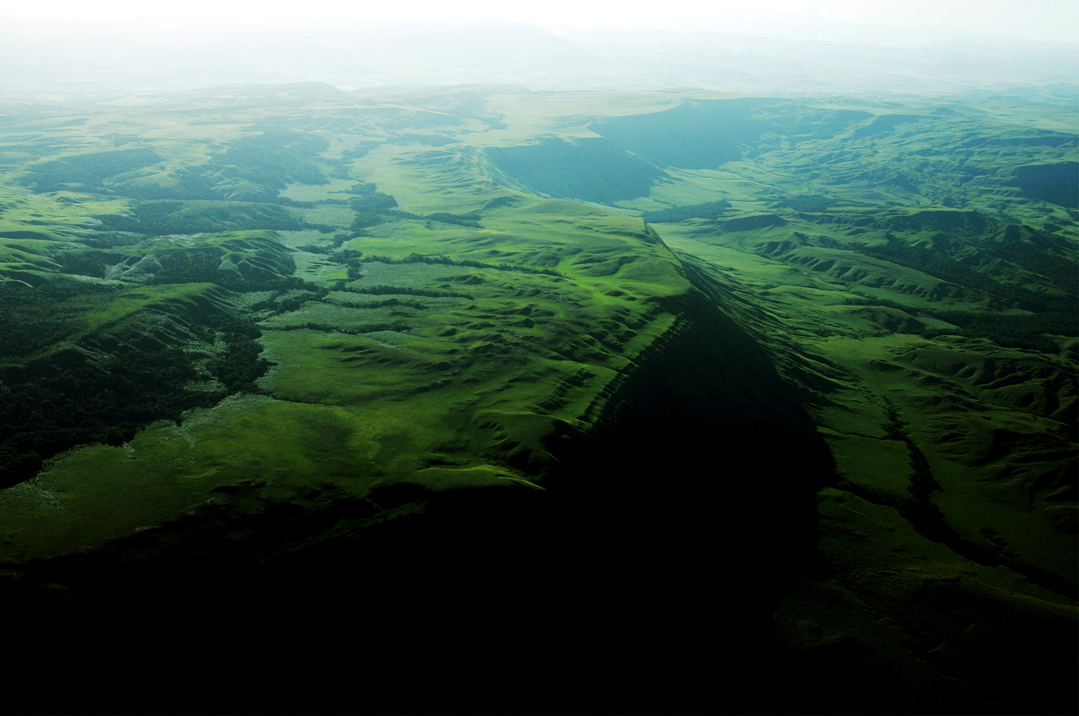 Aerial view of the Gran Sabana, the high plain, in Canaima National Park located in southeast  Venezuela in Bolivar State close to the borders with Brazil and Guyana