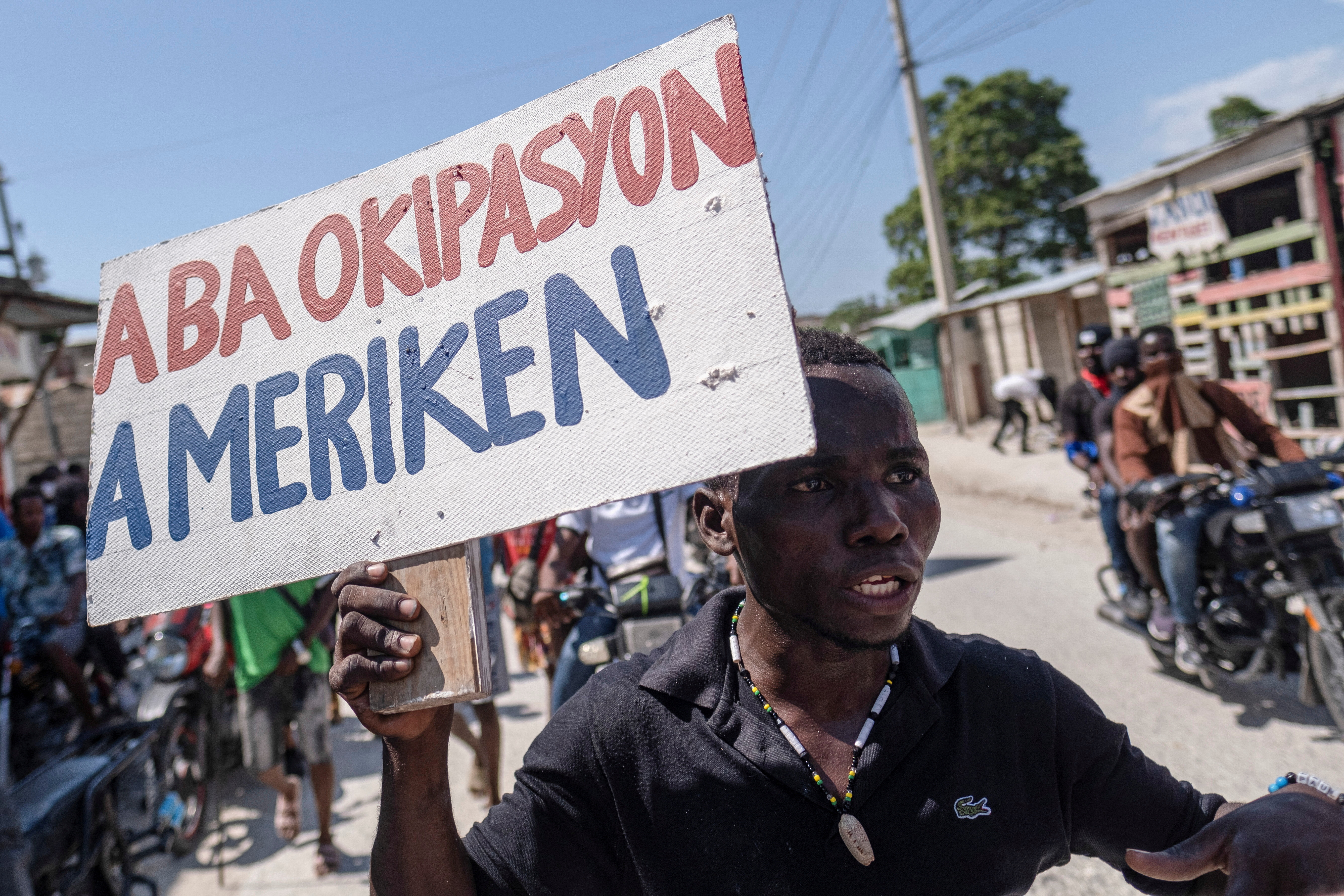 Protest demanding the resignation of Haiti's Prime Minister Ariel Henry