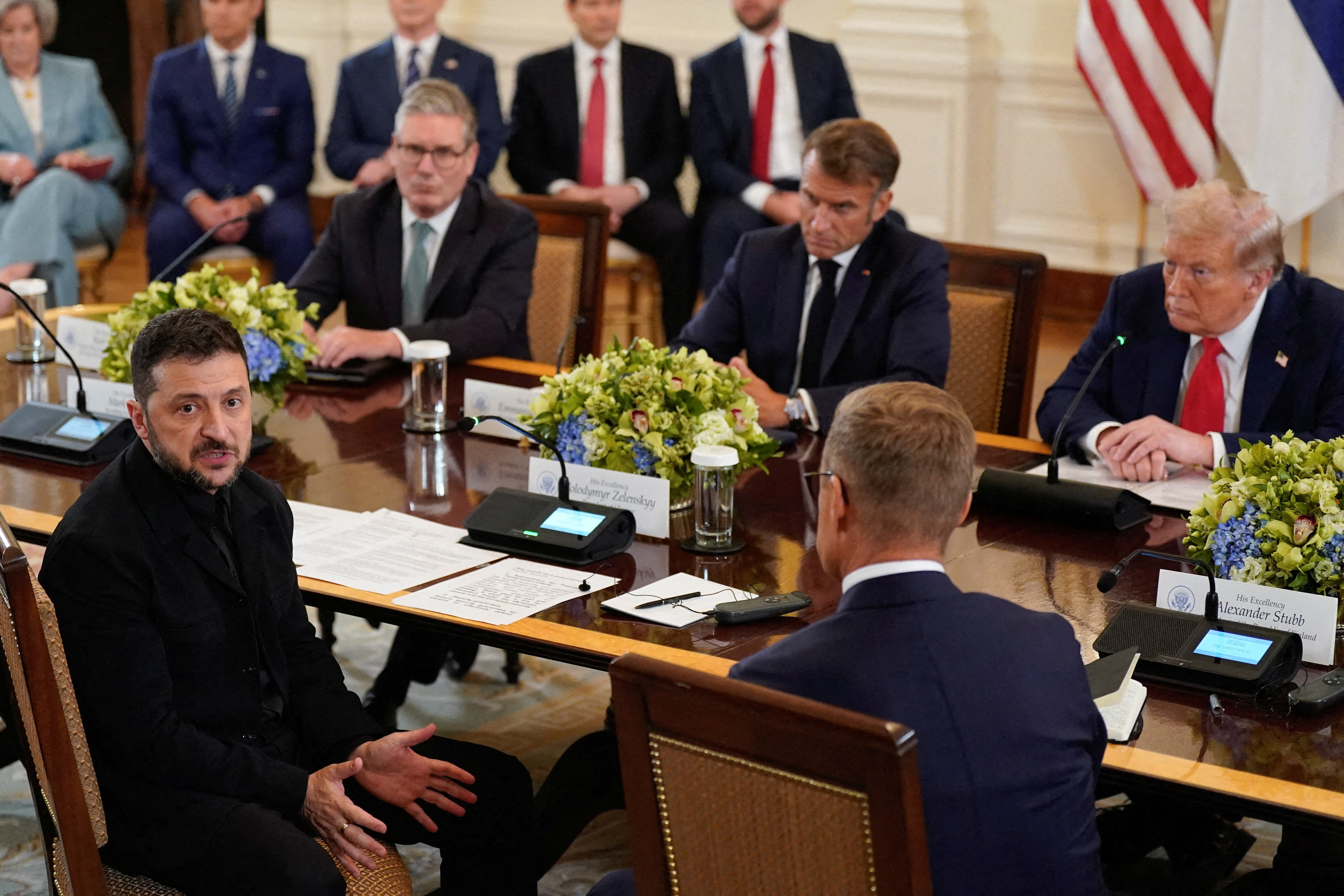 president 確認画像 European leaders join Zelenskiy for meeting with Trump, in photos