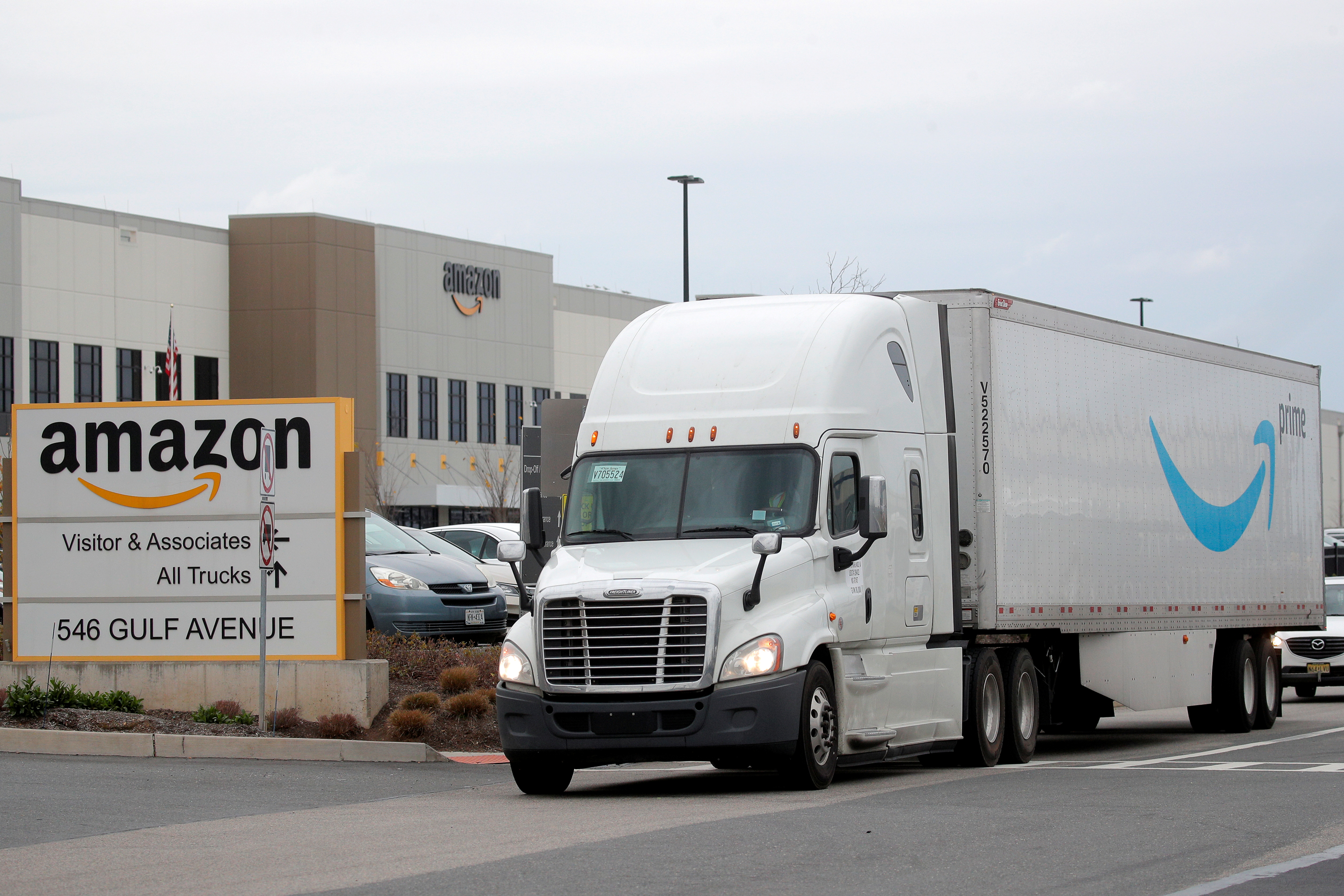 Amazon's JFK8 distribution center in Staten Island, New York City