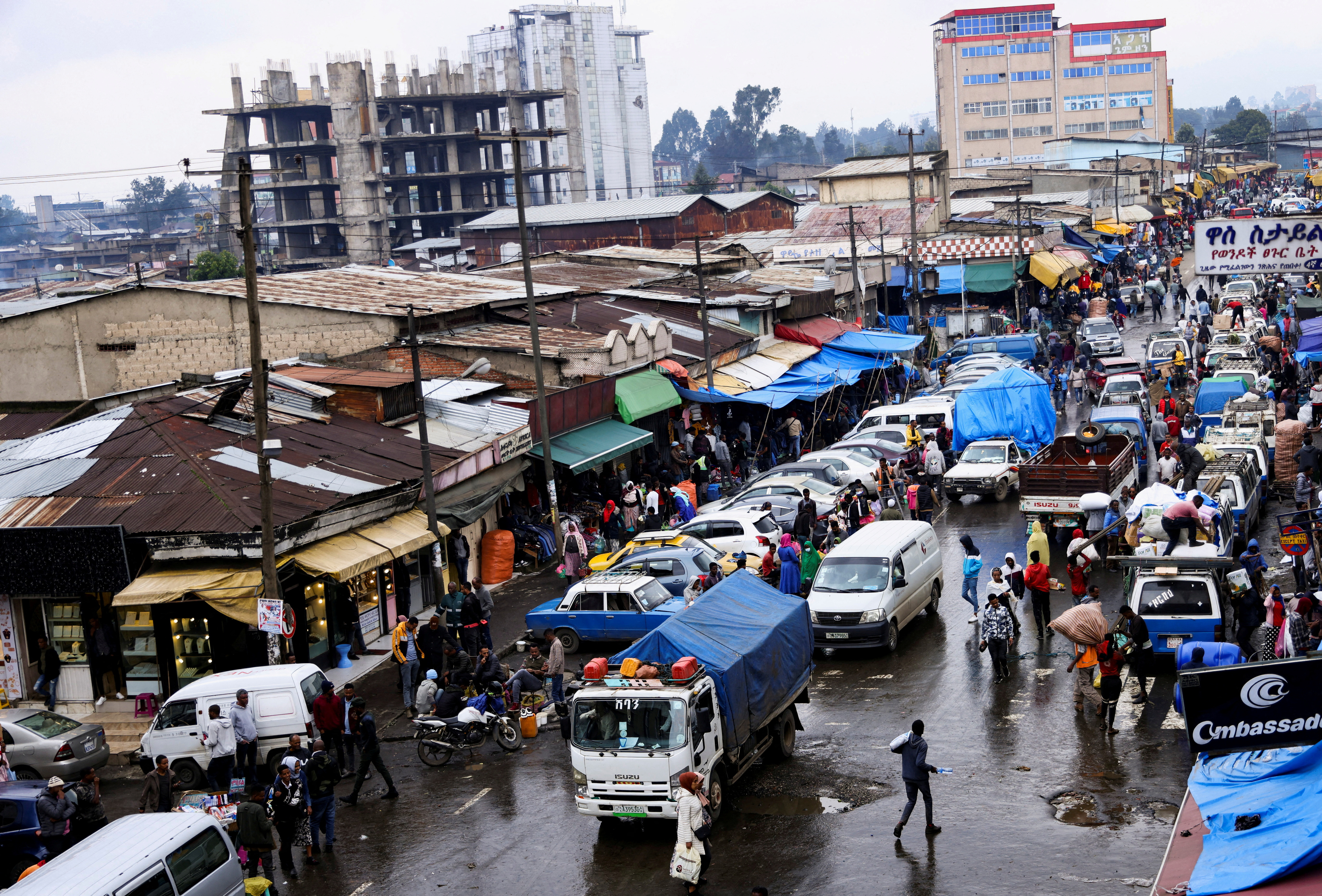 A view shows the Mercato open-air marketplace in Ketema, district of Addis Ababa, Ethiopia
