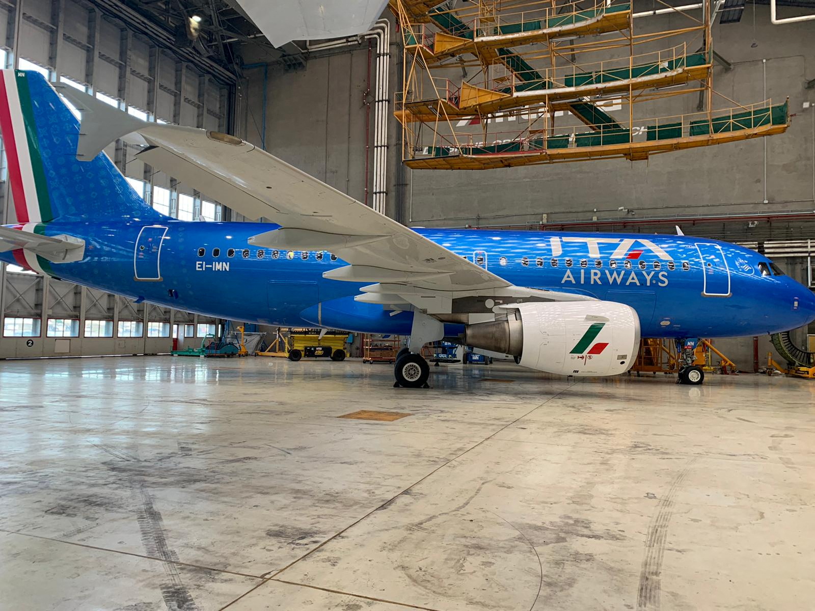 The new blue livery of the ITA's planes