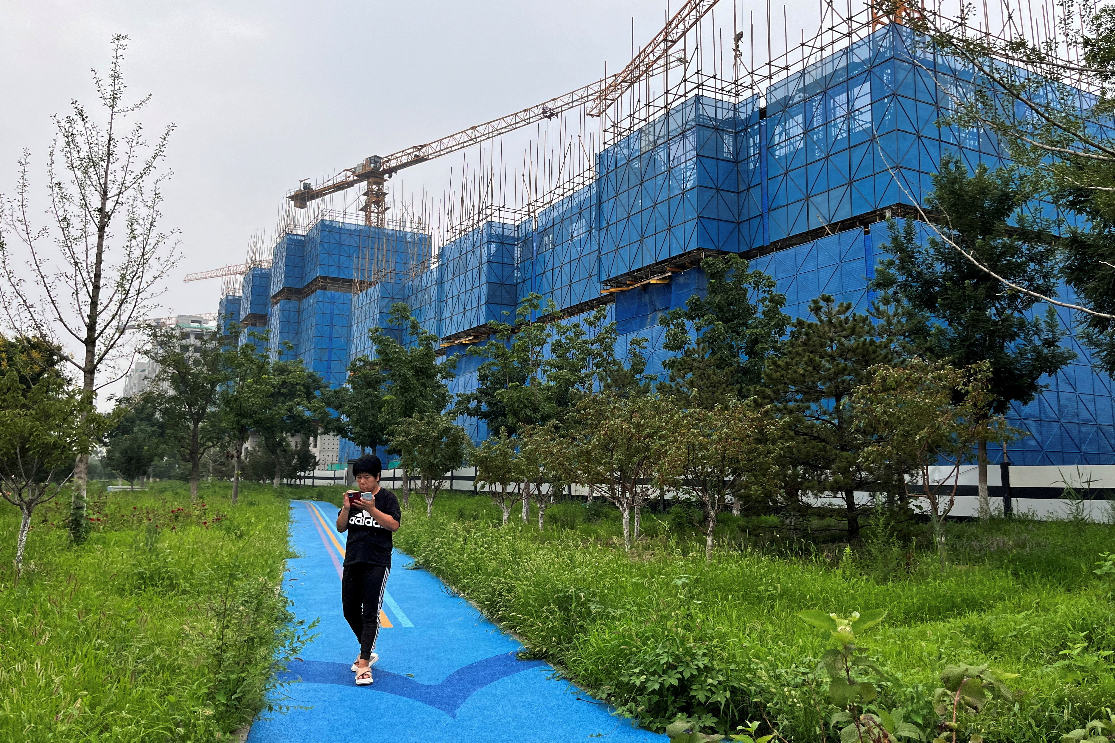 Construction site of residential buildings by Chinese developer Country Garden in Beijing