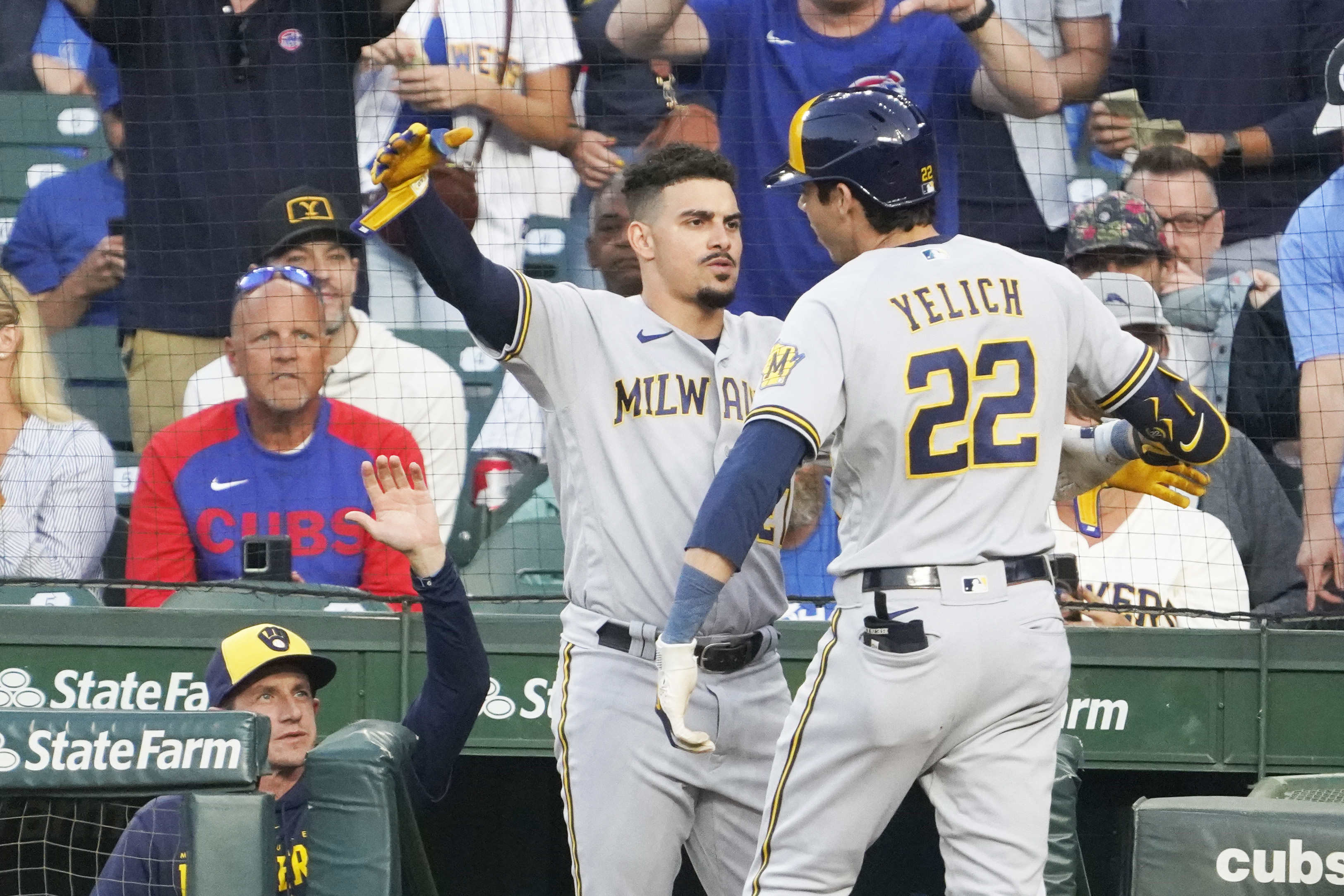 Yelich, Woodruff spark Brewers to 7-0 victory over Cubs