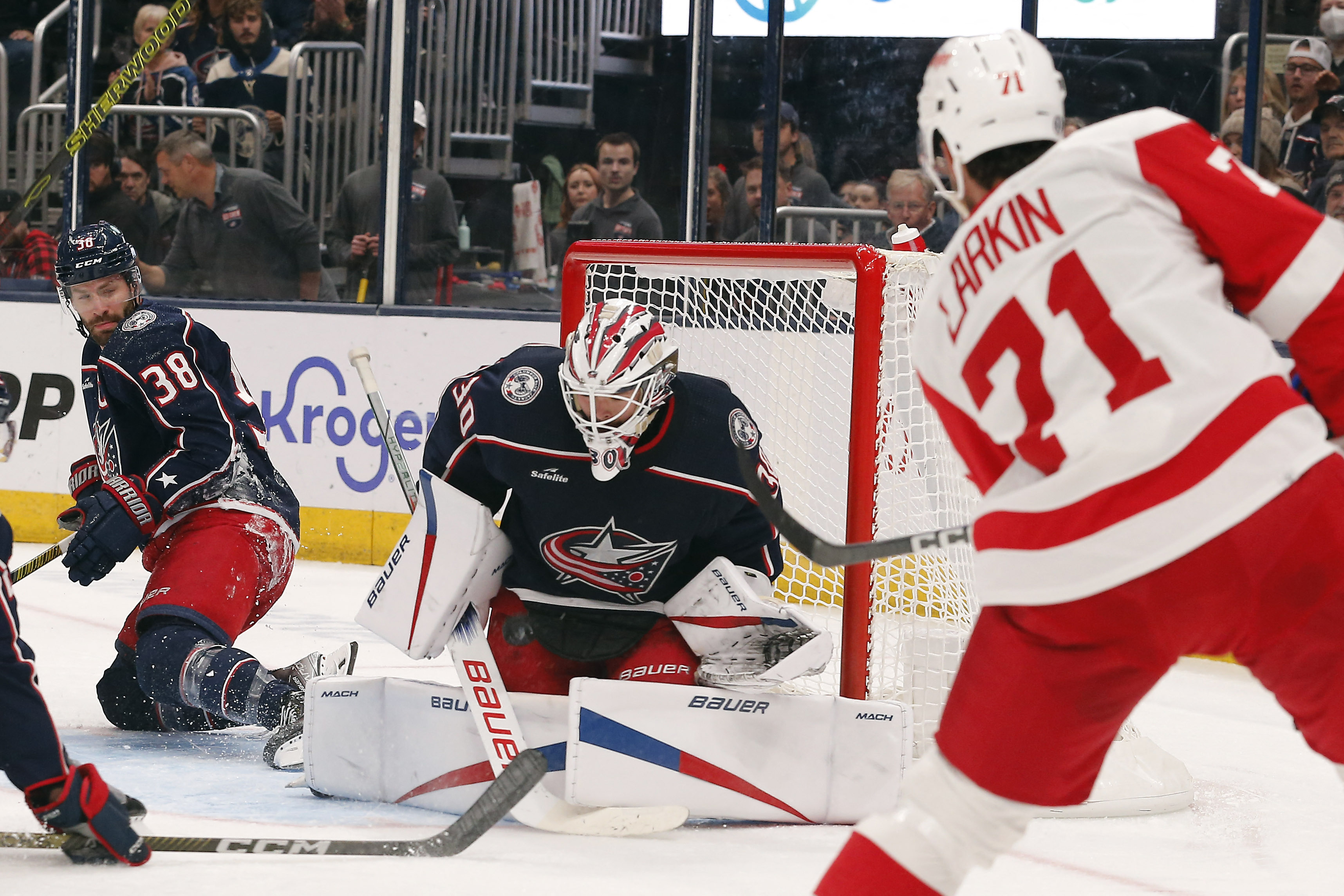 James Reimer, four goal-scorers carry Red Wings past Blue Jackets