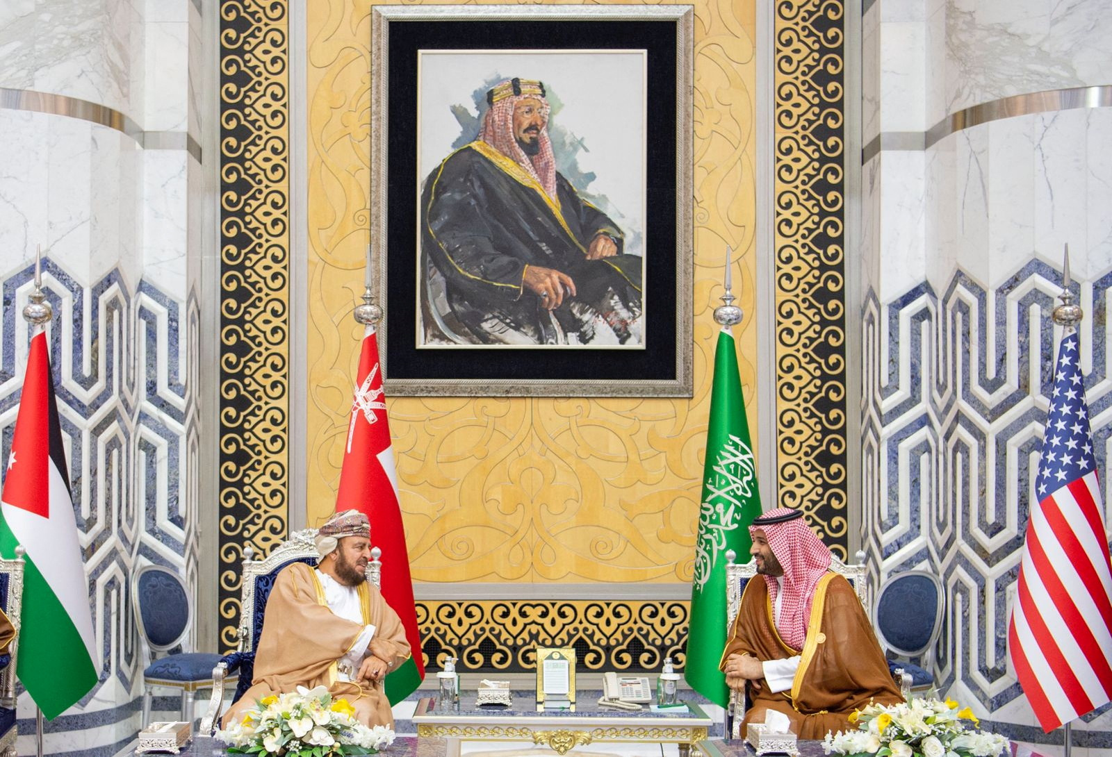 Saudi Crown Prince Mohammed bin Salman receives, Oman's Deputy Prime Minister for International Relations and Affairs, Asaad bin Tariq Al Said