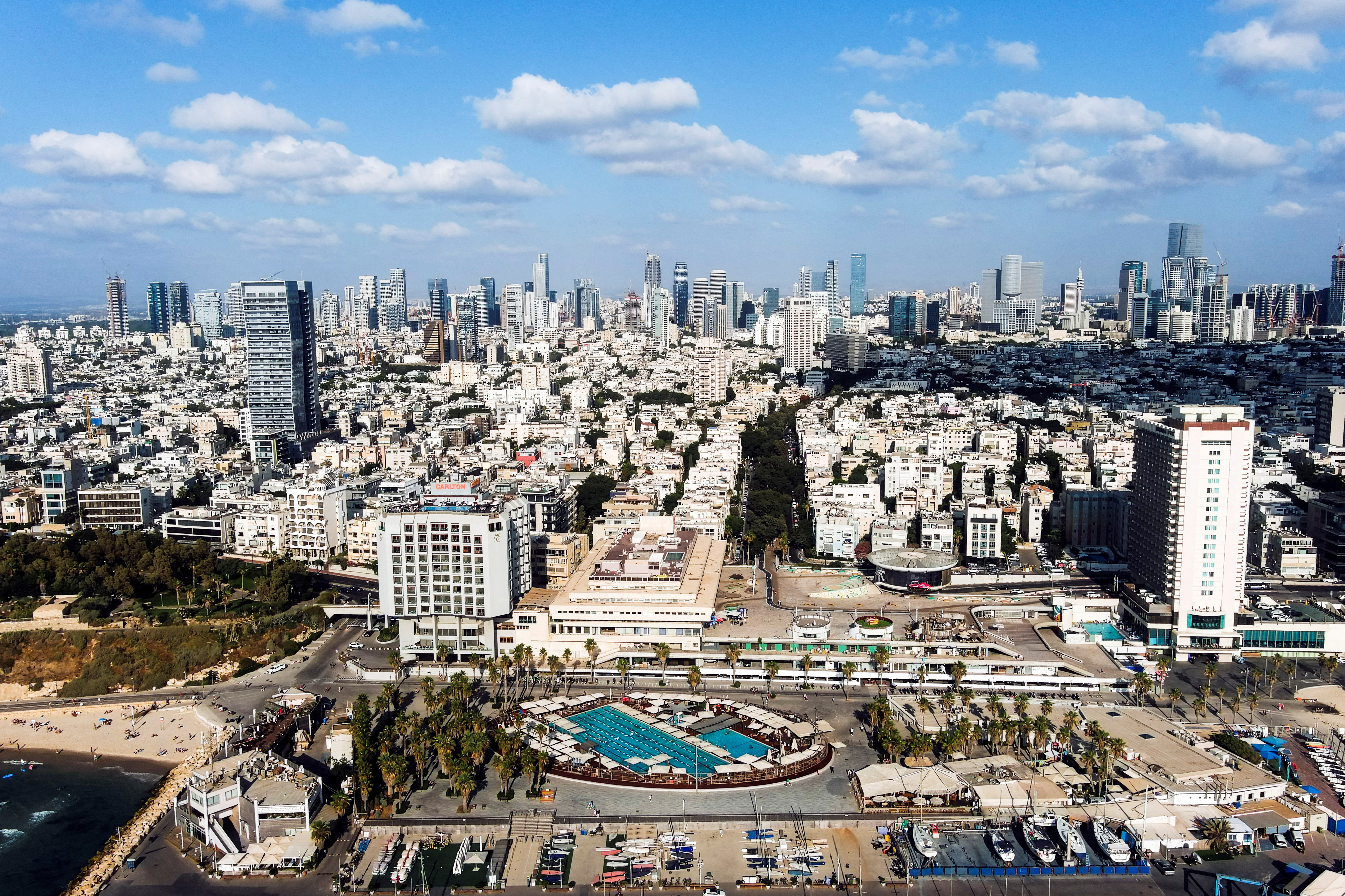General view shows part of Tel Aviv