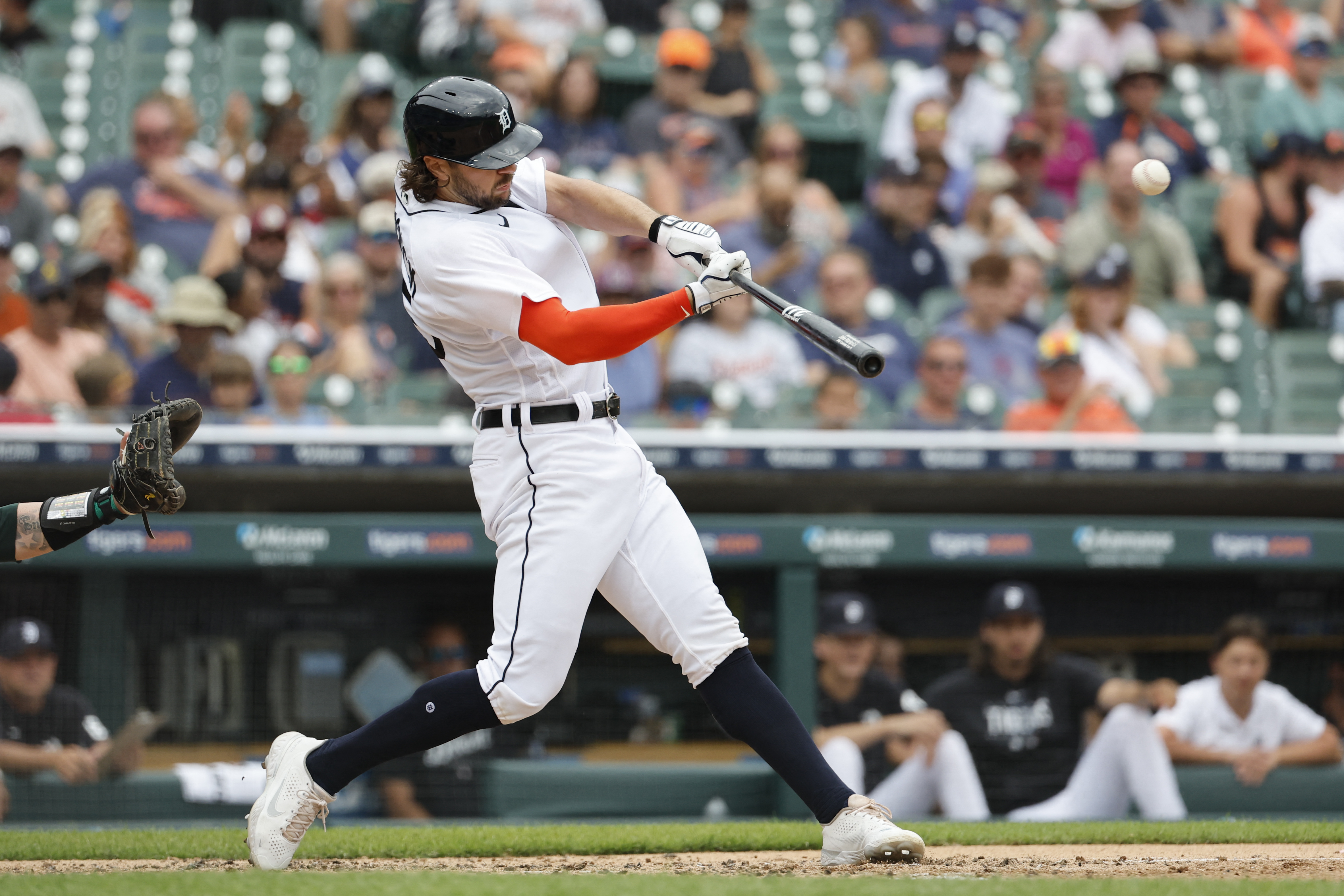 Jake Marisnick of the Detroit Tigers bats against the Oakland