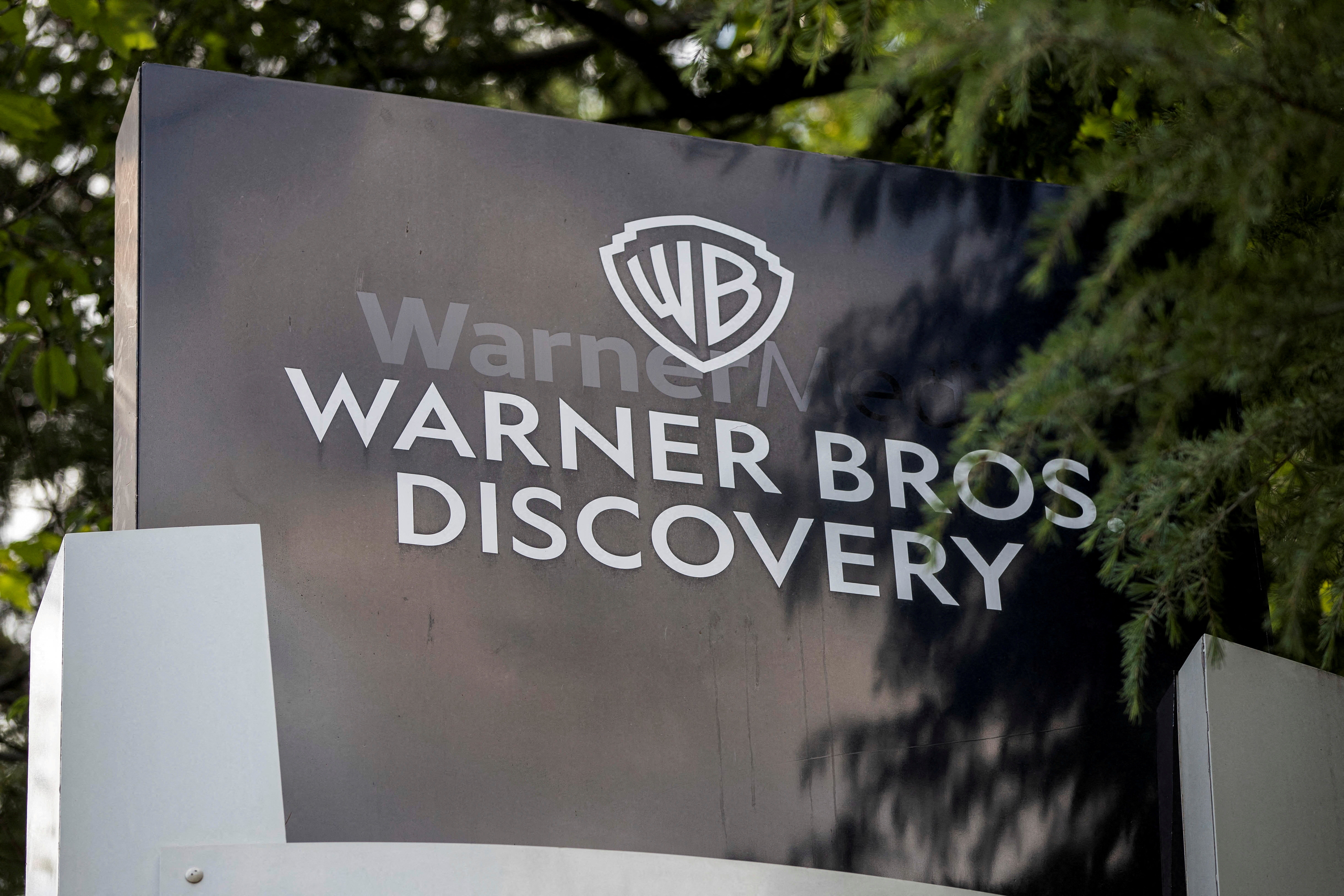 The exterior of the Warner Bros Discovery Atlanta campus is pictured in Atlanta