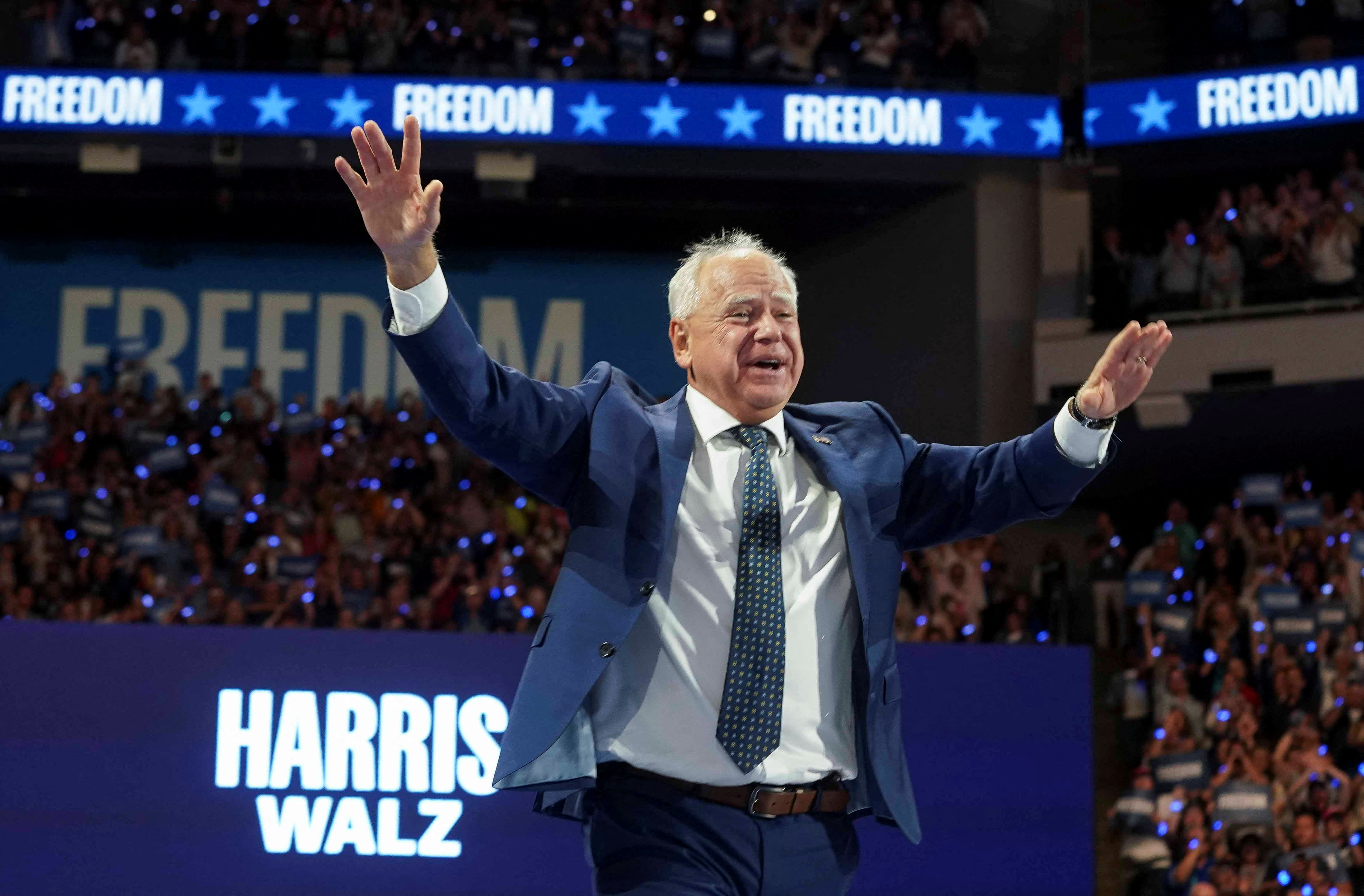 Democratic presidential candidate and U.S. Vice President Kamala Harris holds a campaign rally in Milwaukee