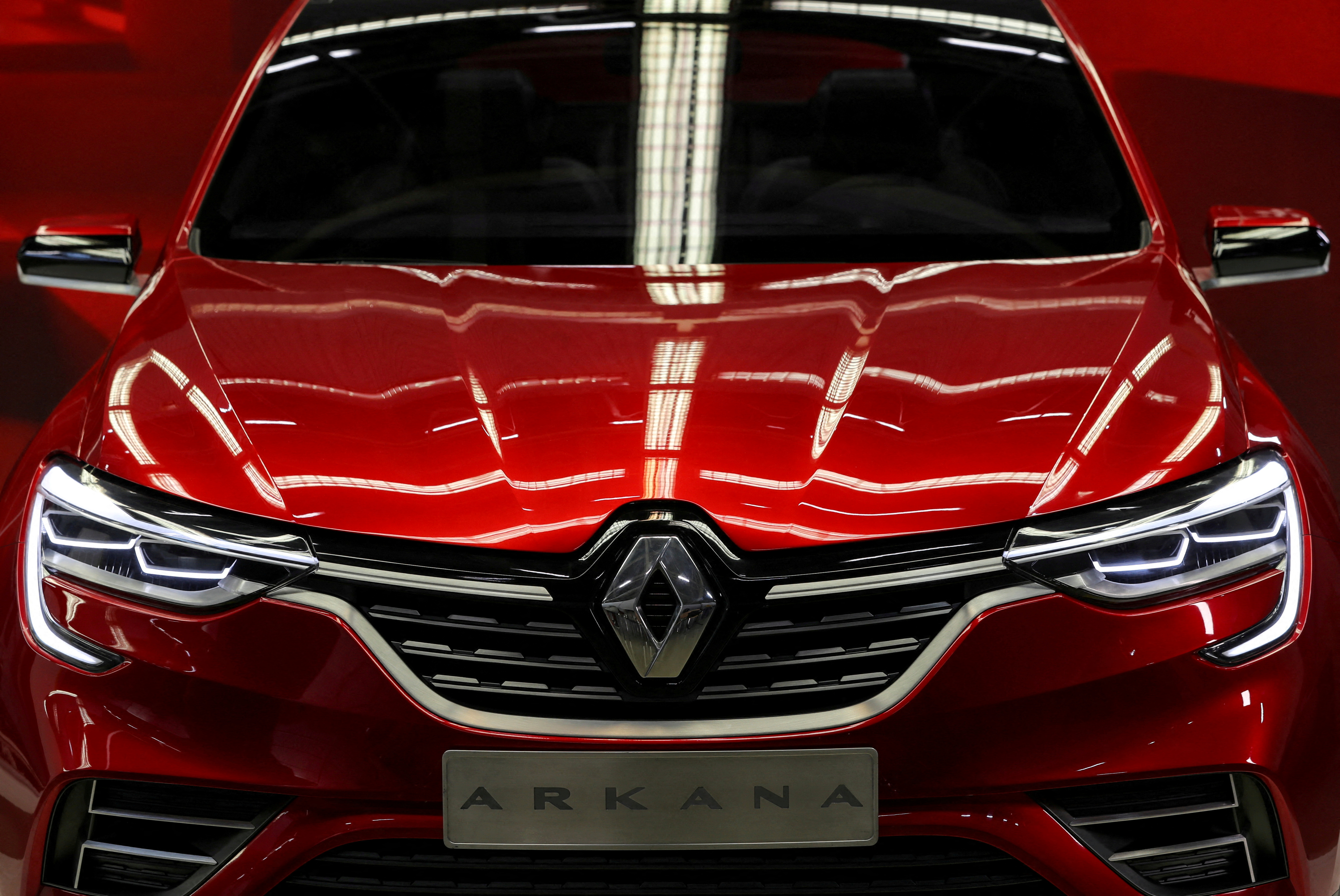 New Renault Arkana mid-size crossover is seen in a show room at Renault factory in Moscow