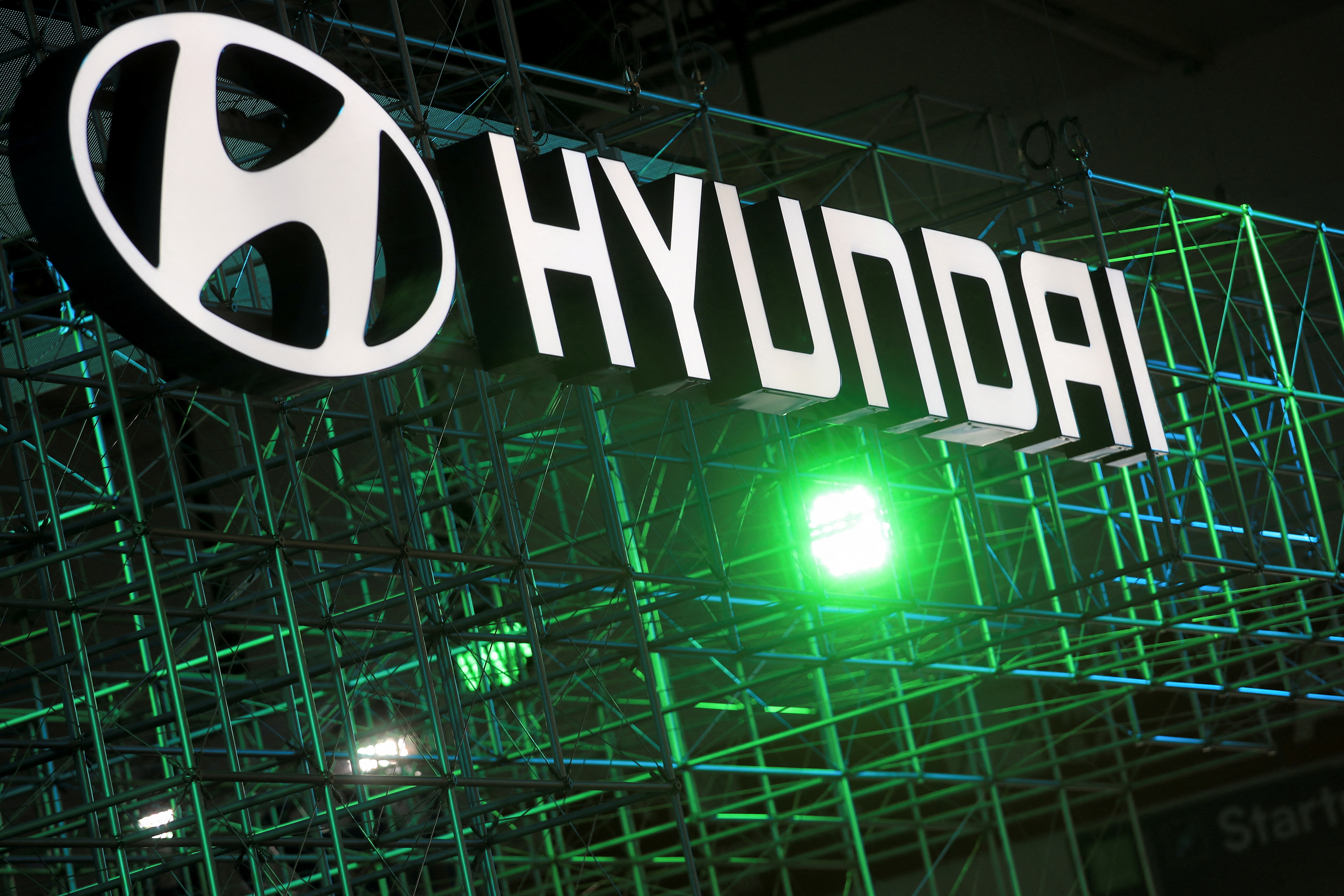 Hyundai logo is seen during Munich Auto Show