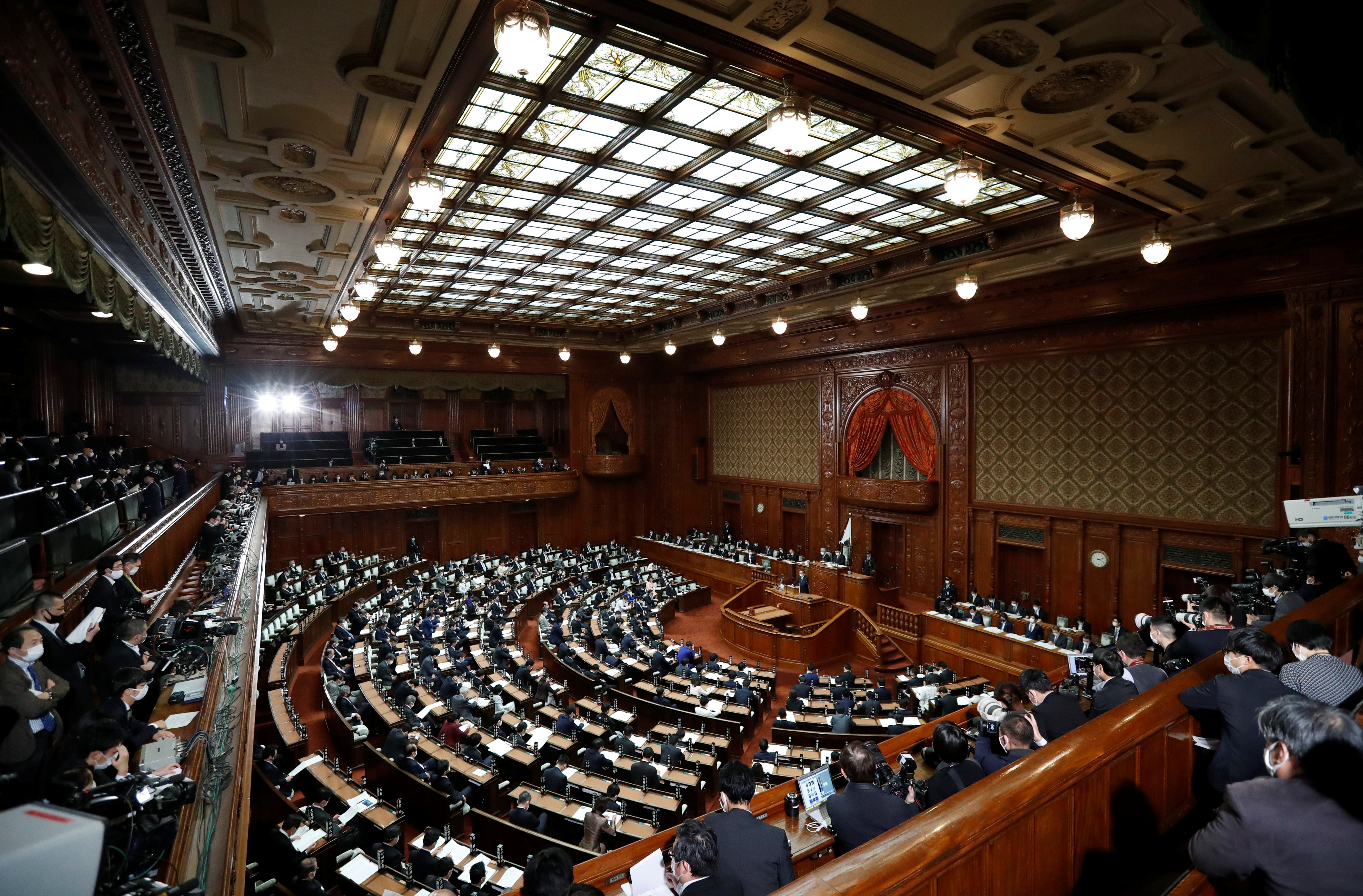 Japan's PM Suga delivers policy speech at opening of Lower House parliamentary session in Tokyo
