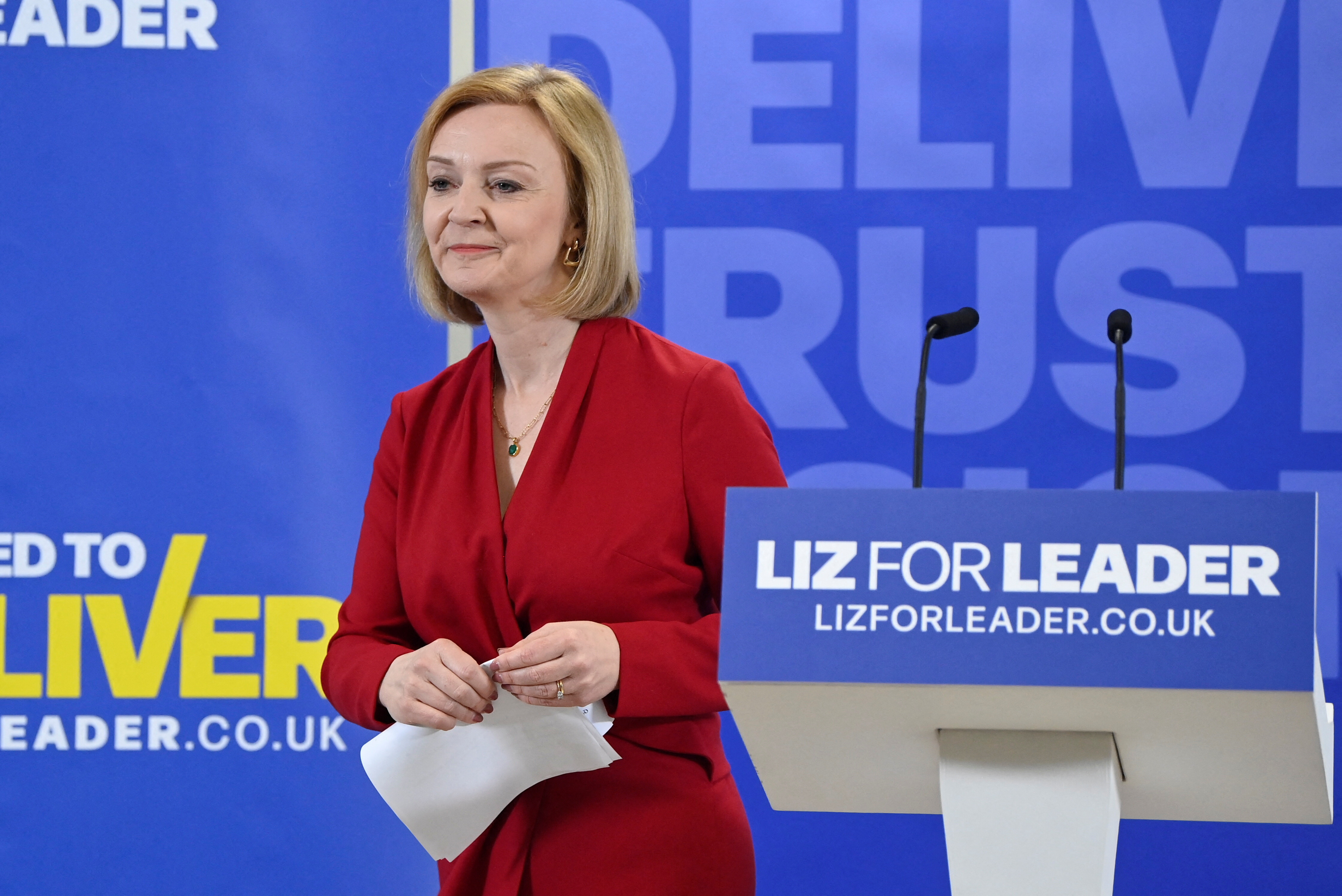 British Foreign Secretary Liz Truss launches leadership campaign, in London