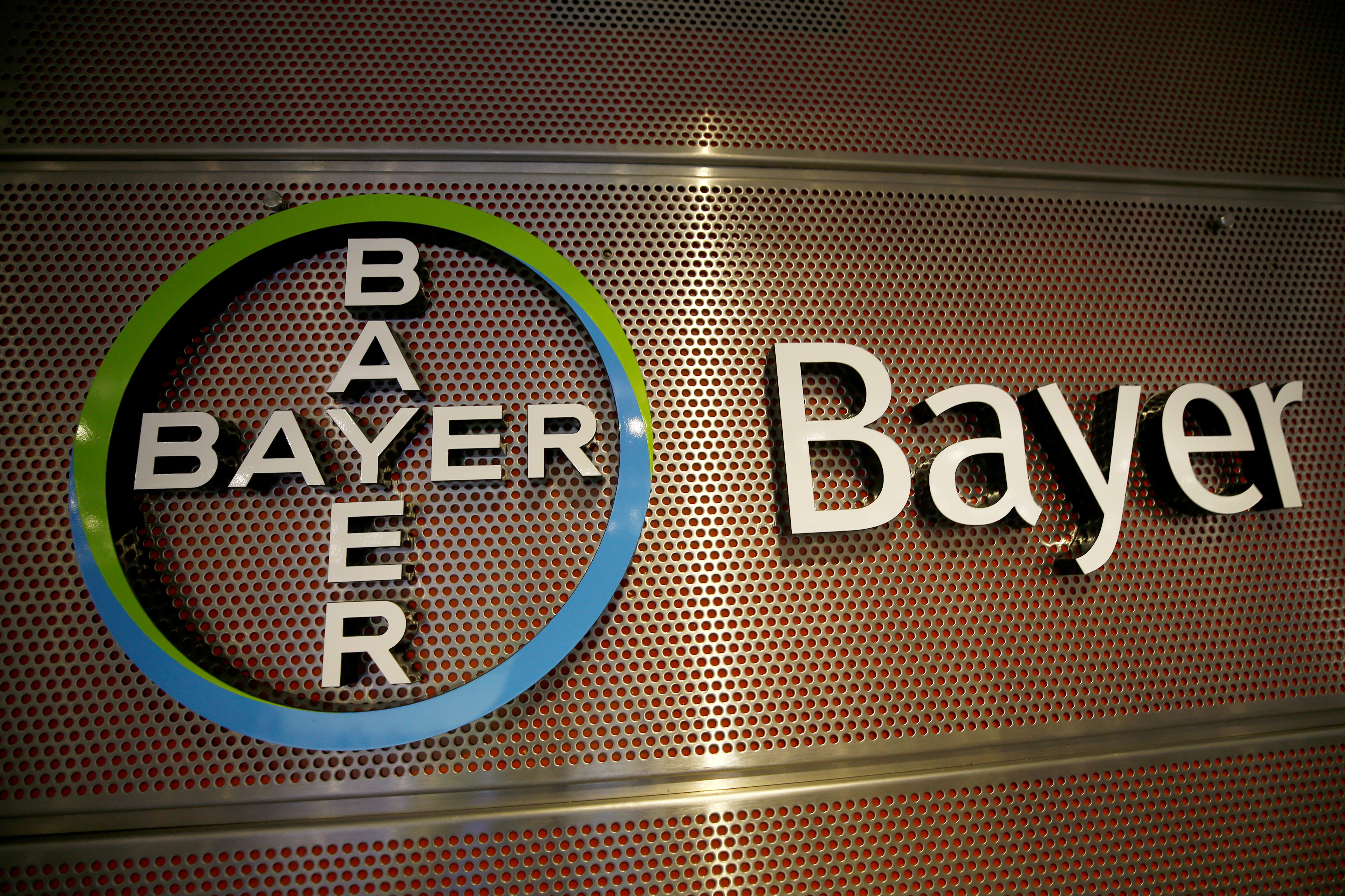 Logo of Bayer AG is pictured at the annual results news conference of the German drugmaker in Leverkusen, Germany February 27, 2019. REUTERS/Wolfgang Rattay